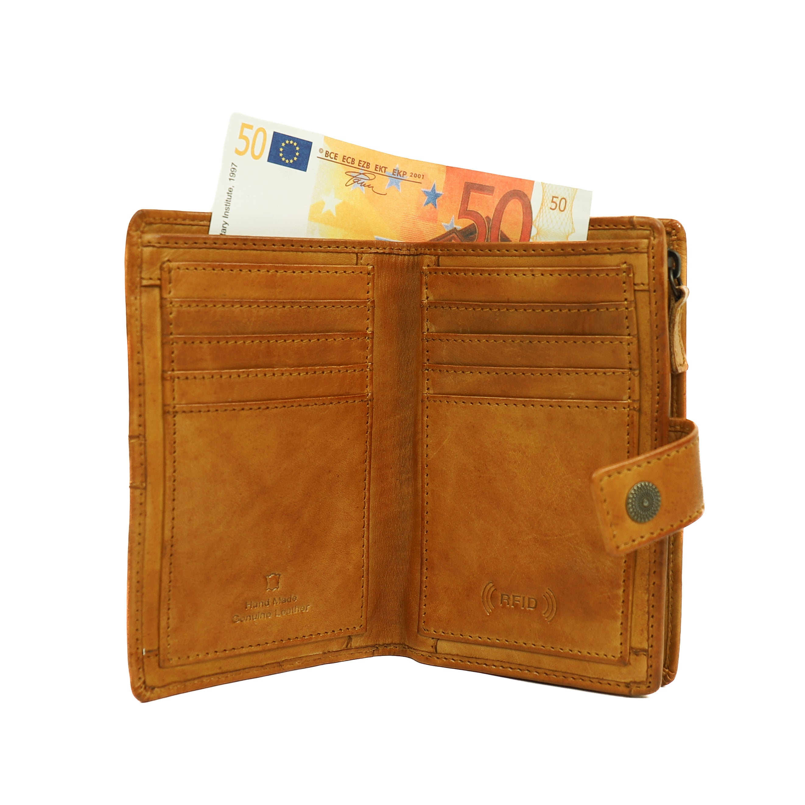 Wallet 'Sanne' yellow studs - CL 15087