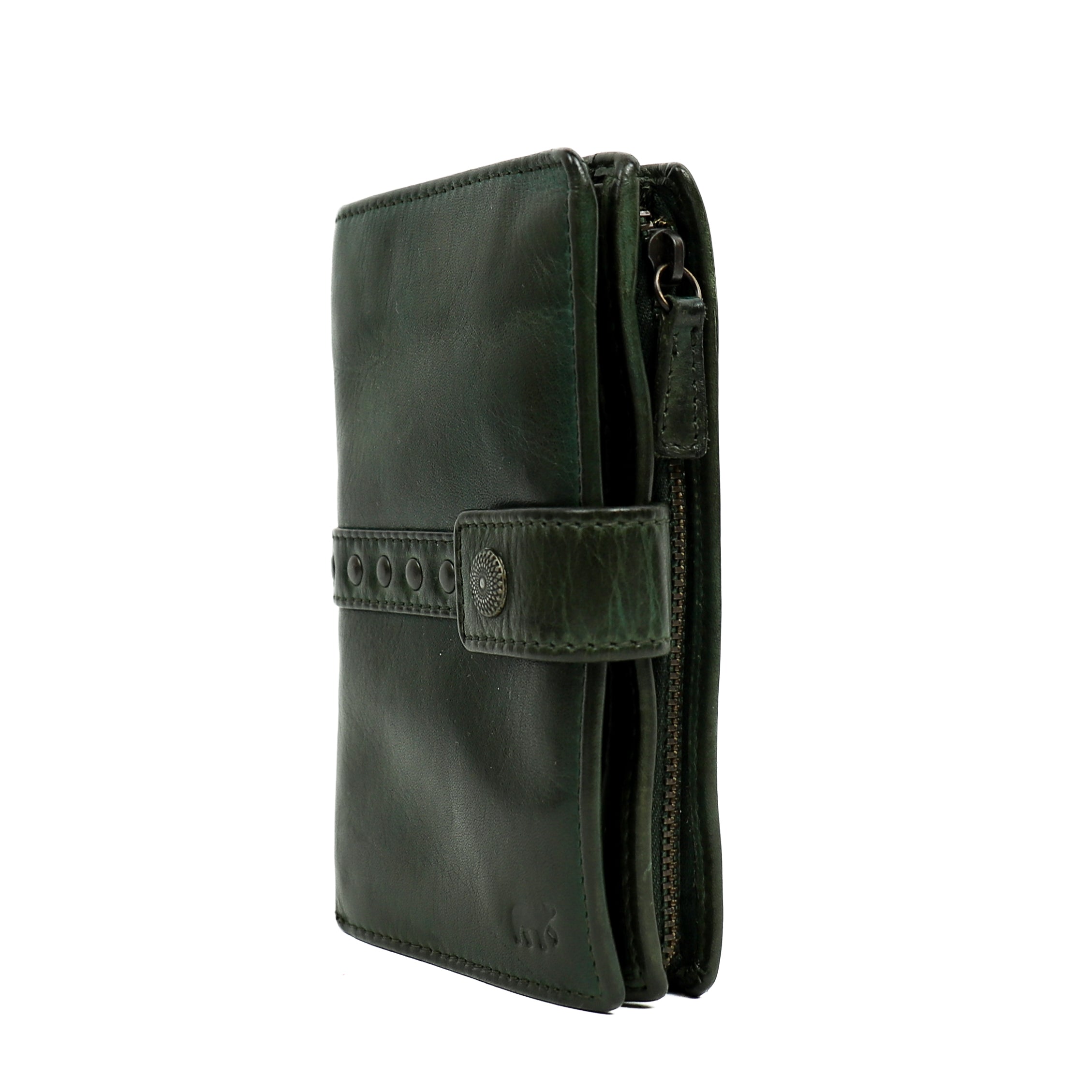 Wallet 'Sanne' green studs