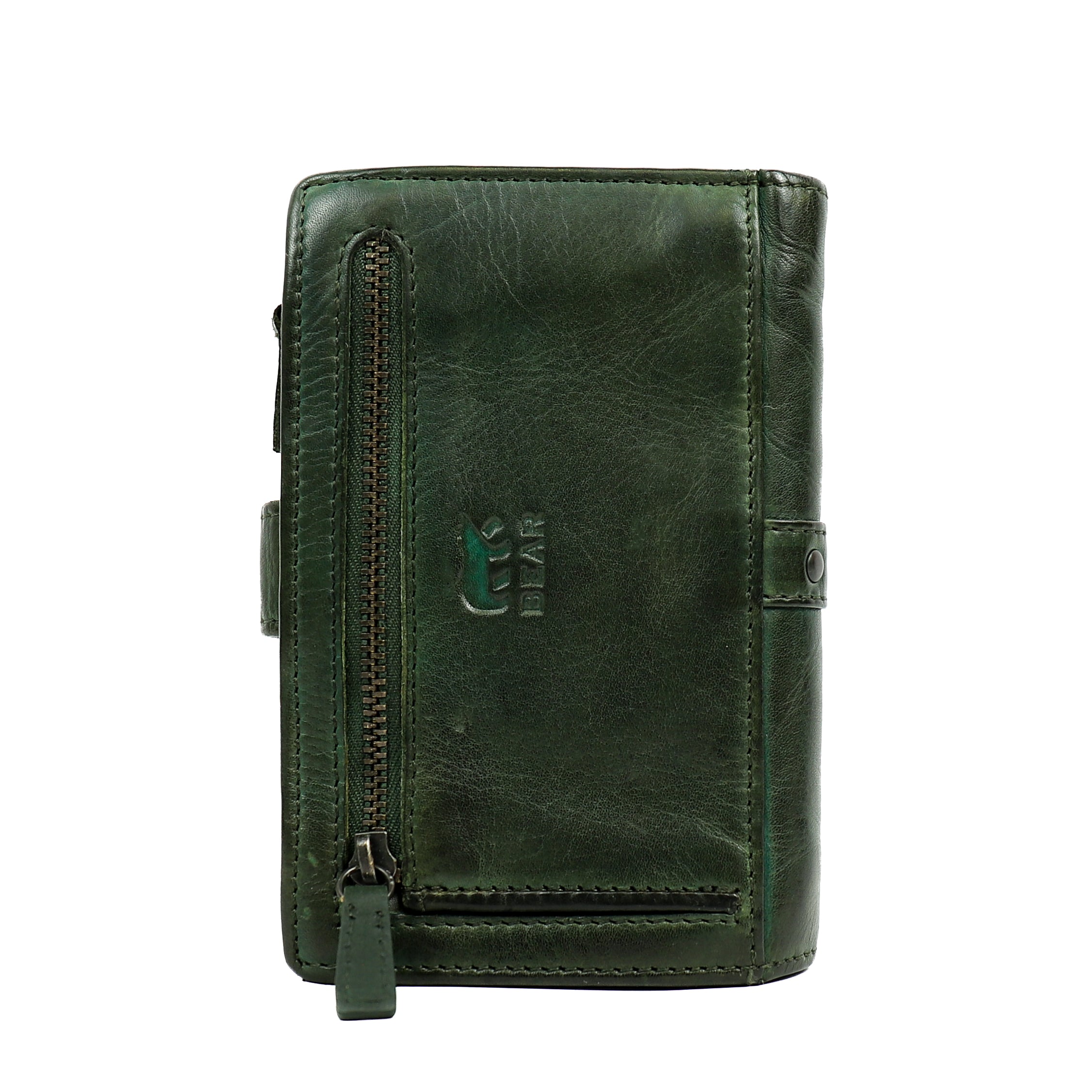 Wallet 'Sanne' green studs