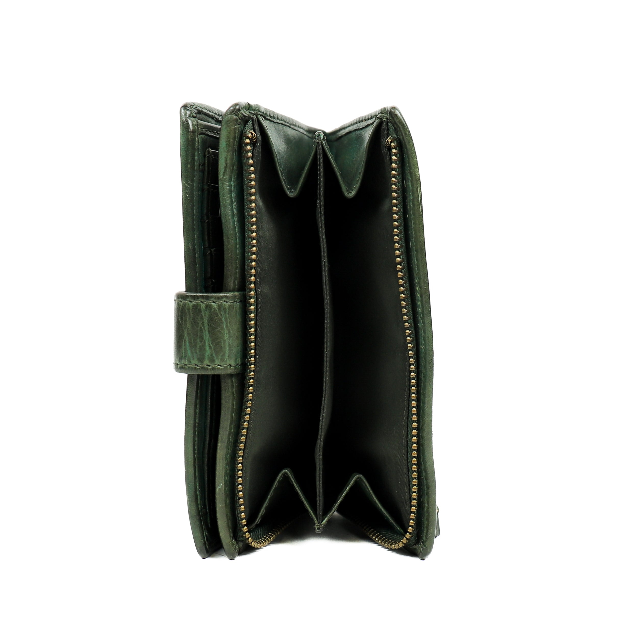 Wallet 'Sanne' green studs