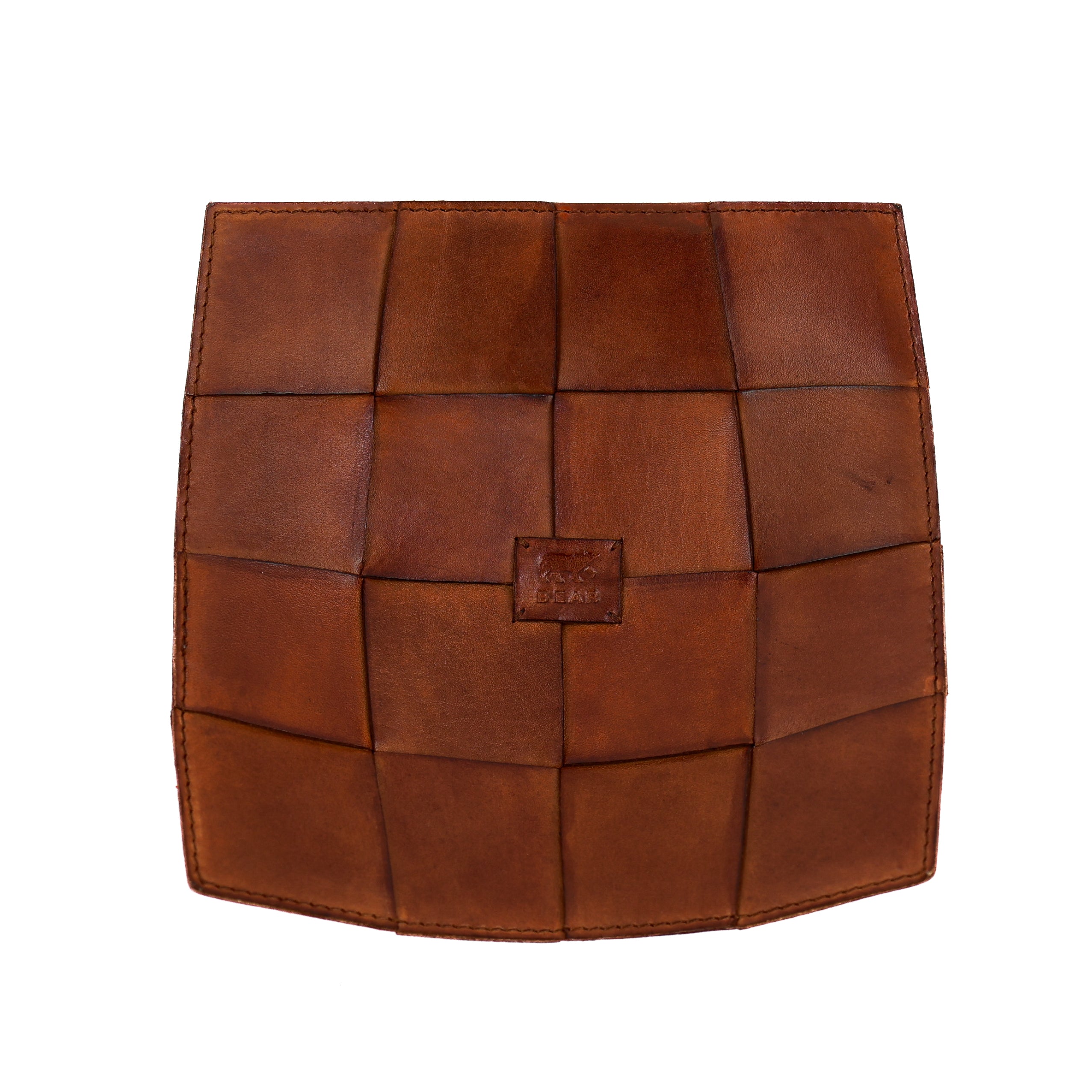 Leren decoratie tray/presenteerschaal 'Isabel' cognac