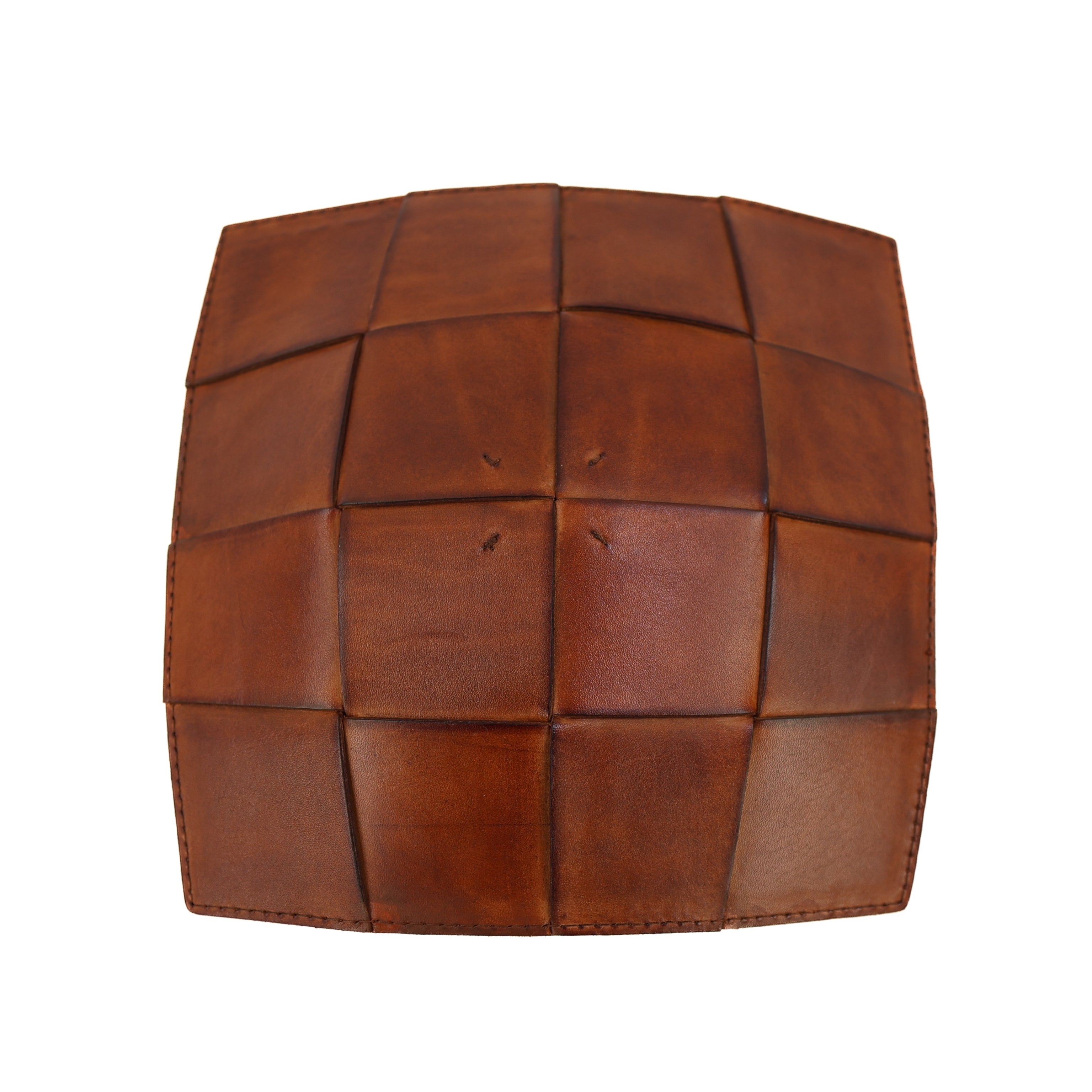 Leren decoratie tray/presenteerschaal 'Isabel' cognac