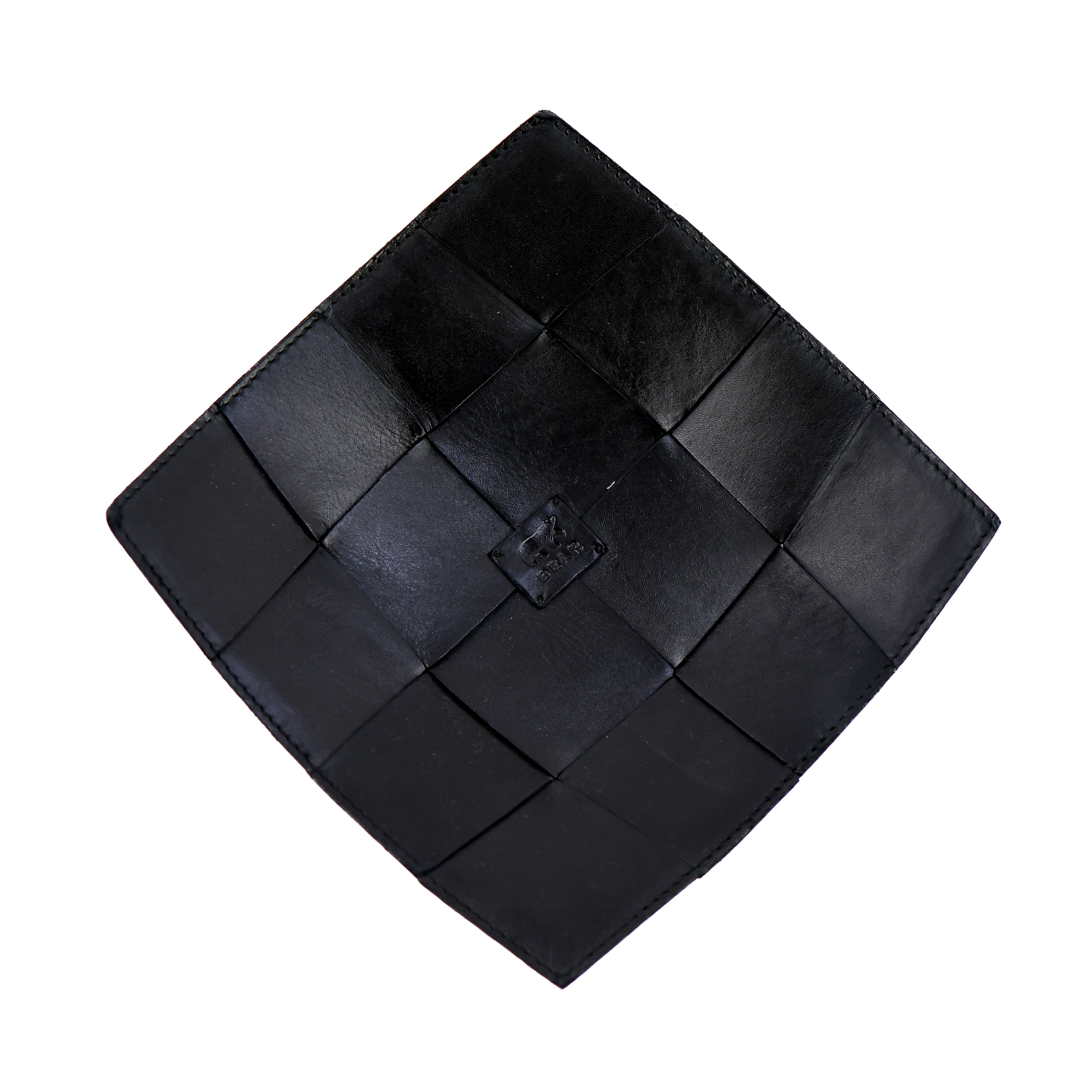 Leren decoratie tray/presenteerschaal 'Isabel' zwart