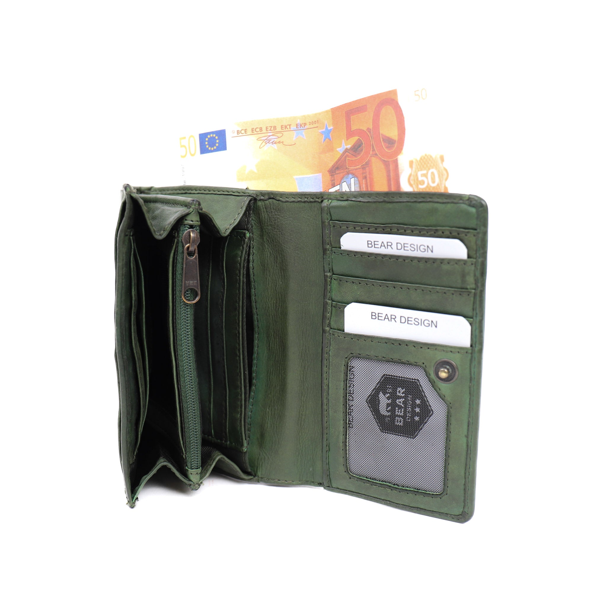 Wrap wallet 'Flappie' green - CL 15572