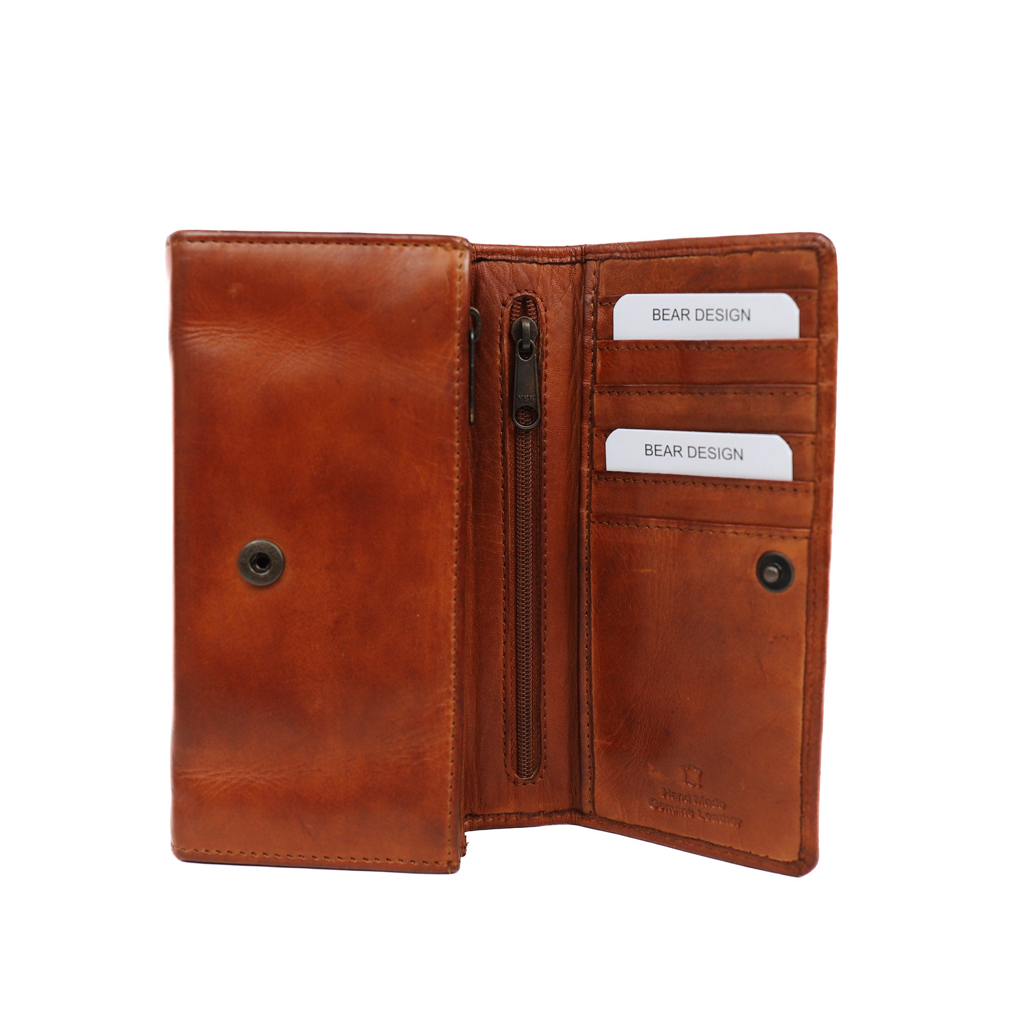 Overslag portemonnee 'Noor' cognac