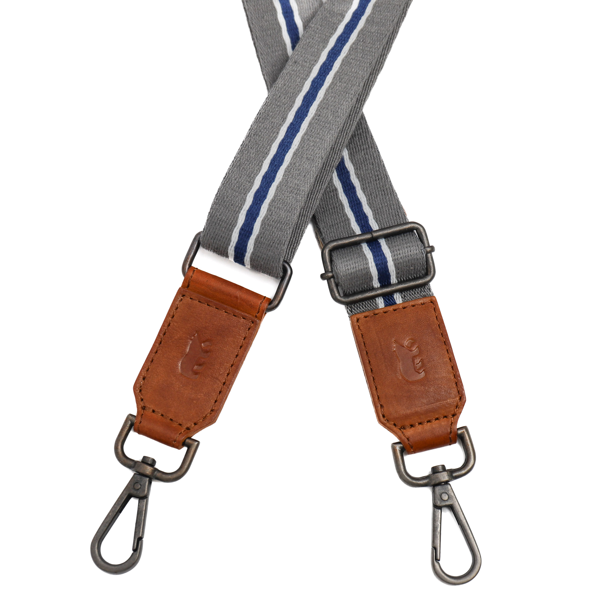 Bag strap 'Stripe' grijs/blauw