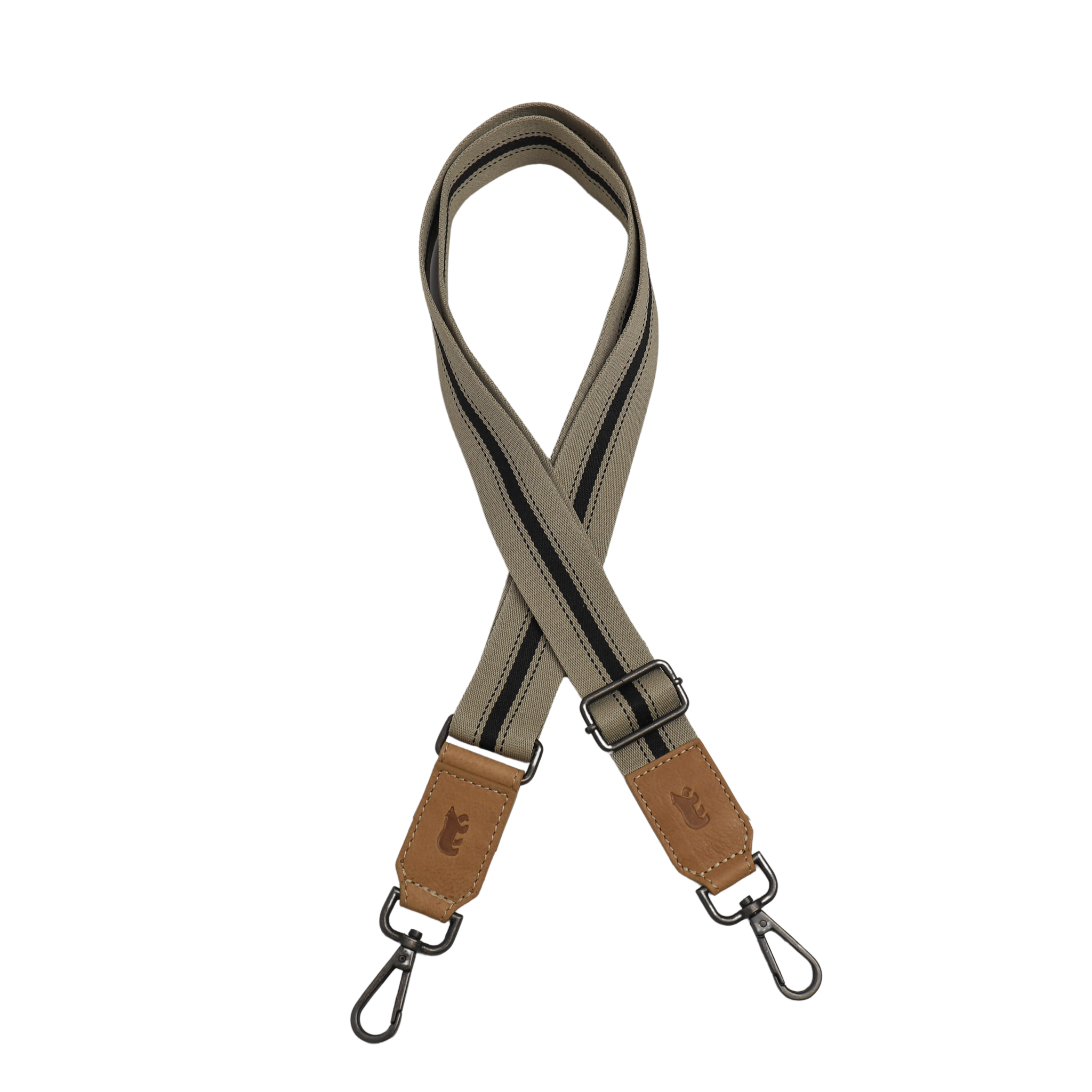 Bag strap 'Stripe' beige/zwart