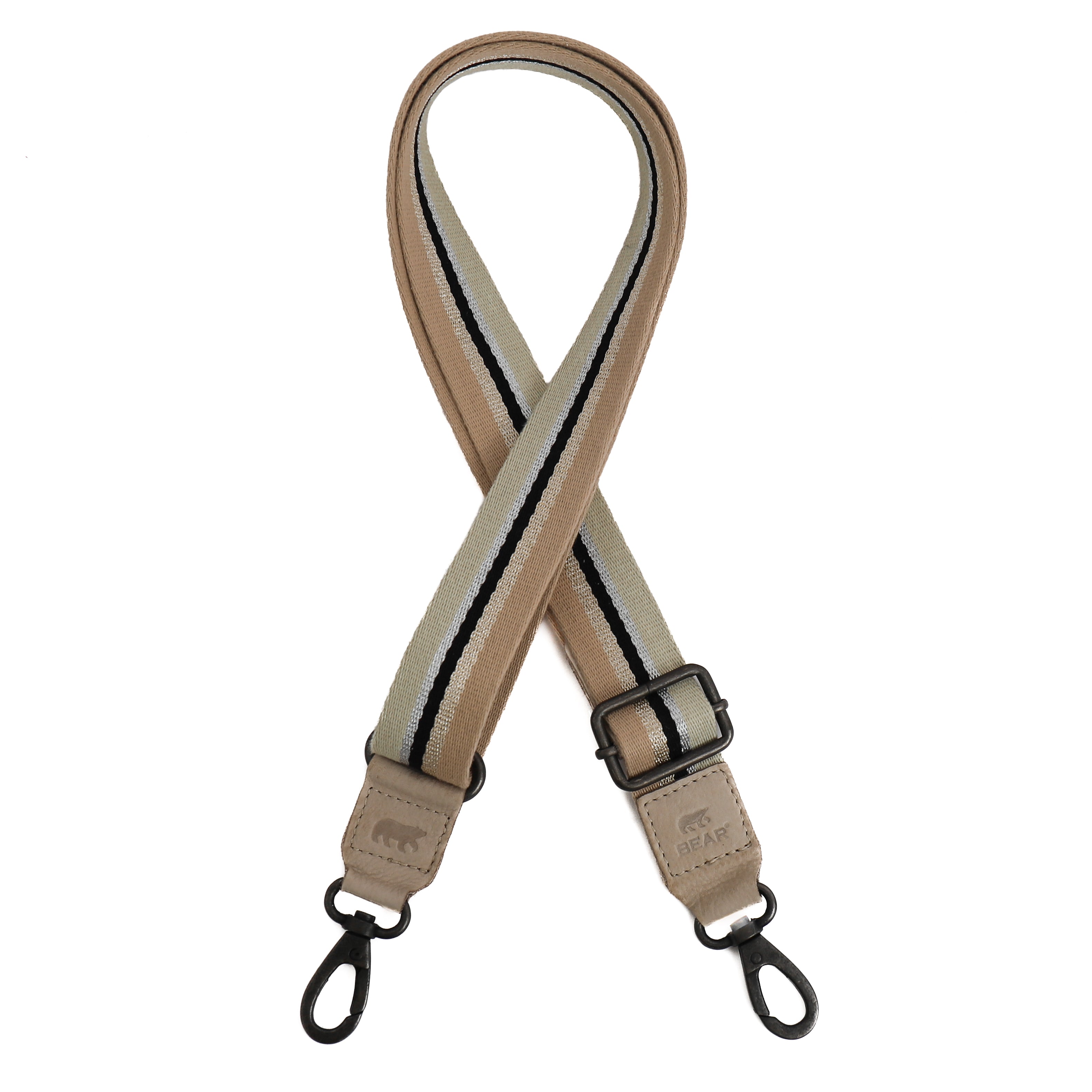 Bag strap 'Stripe' beige/glitter