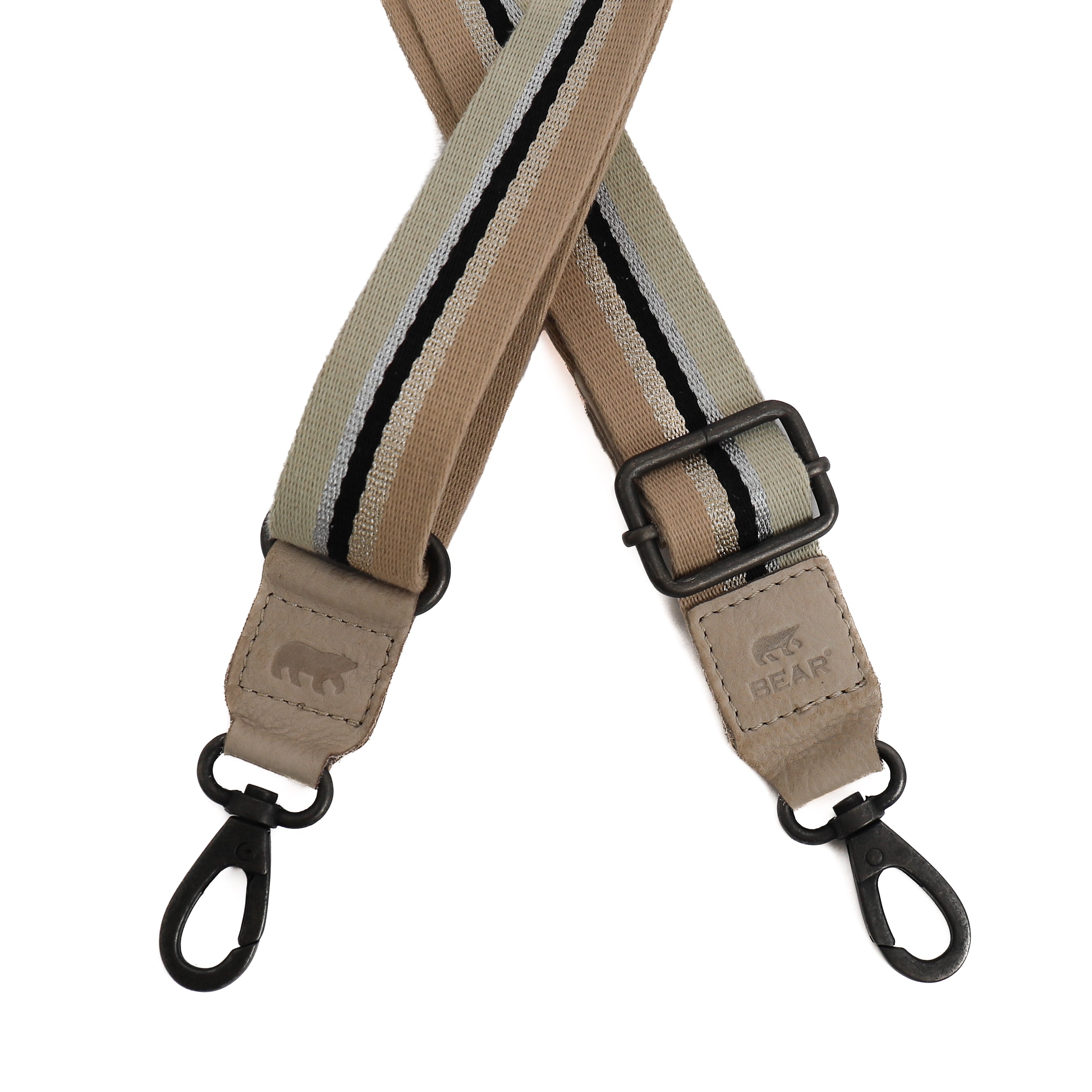 Bag strap 'Stripe' beige/glitter