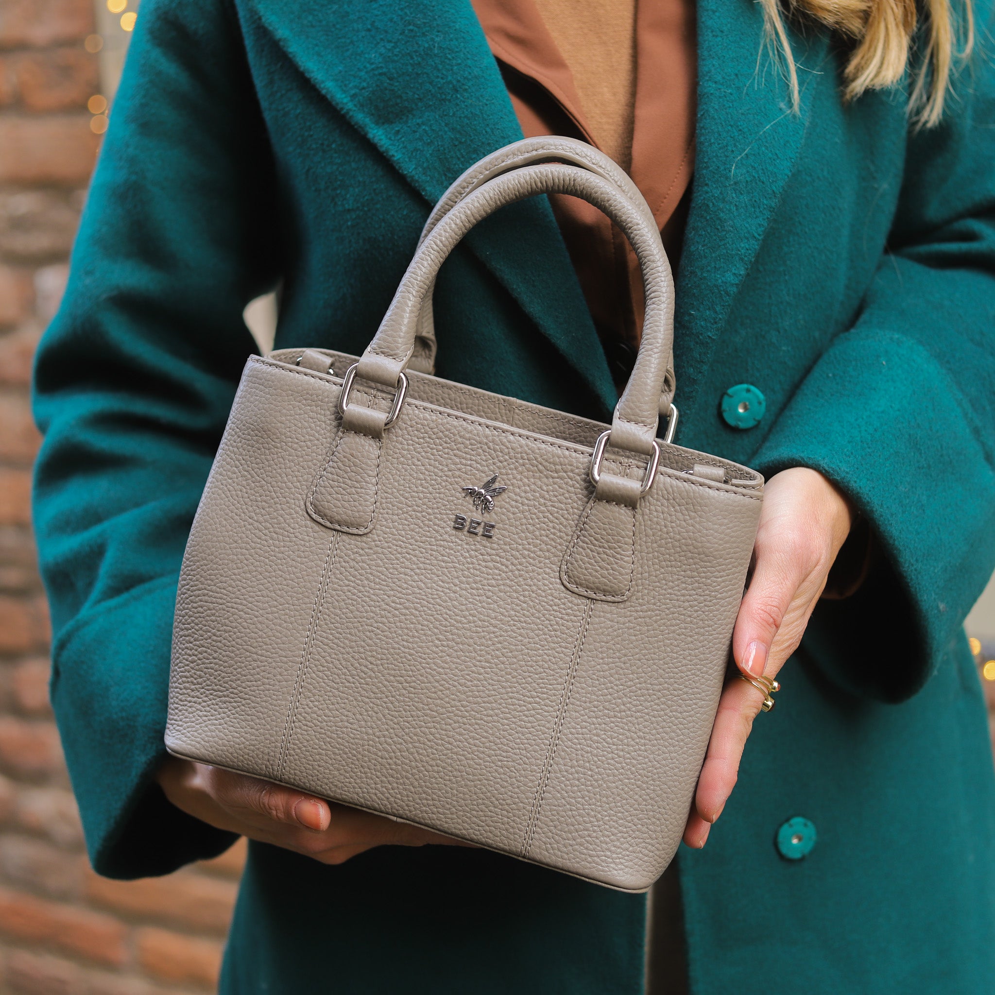 Hand/shoulder bag 'Kate' Silver Mink