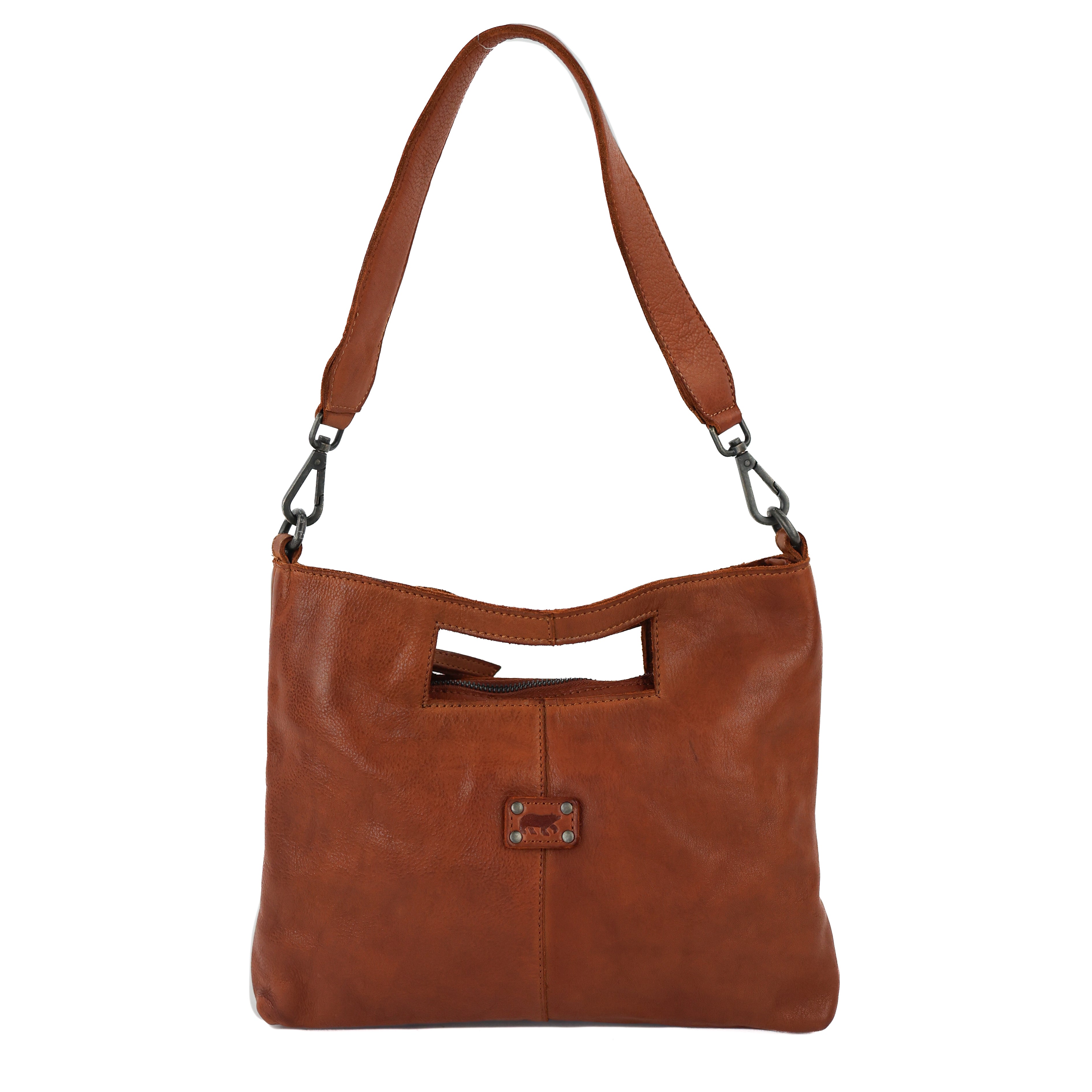 Clutch/schoudertasje 'Feline' cognac