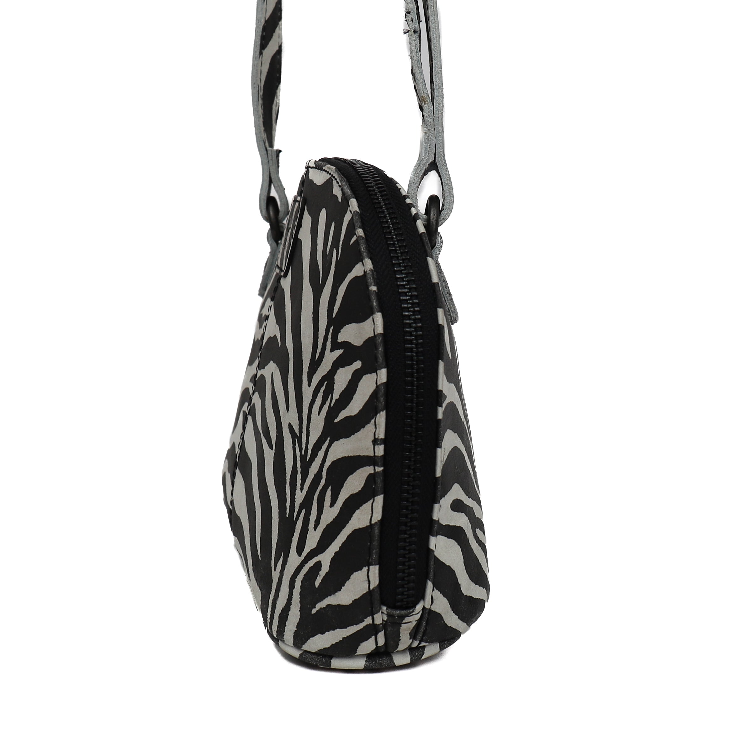 Schoudertasje met rits 'Hidde' zebra
