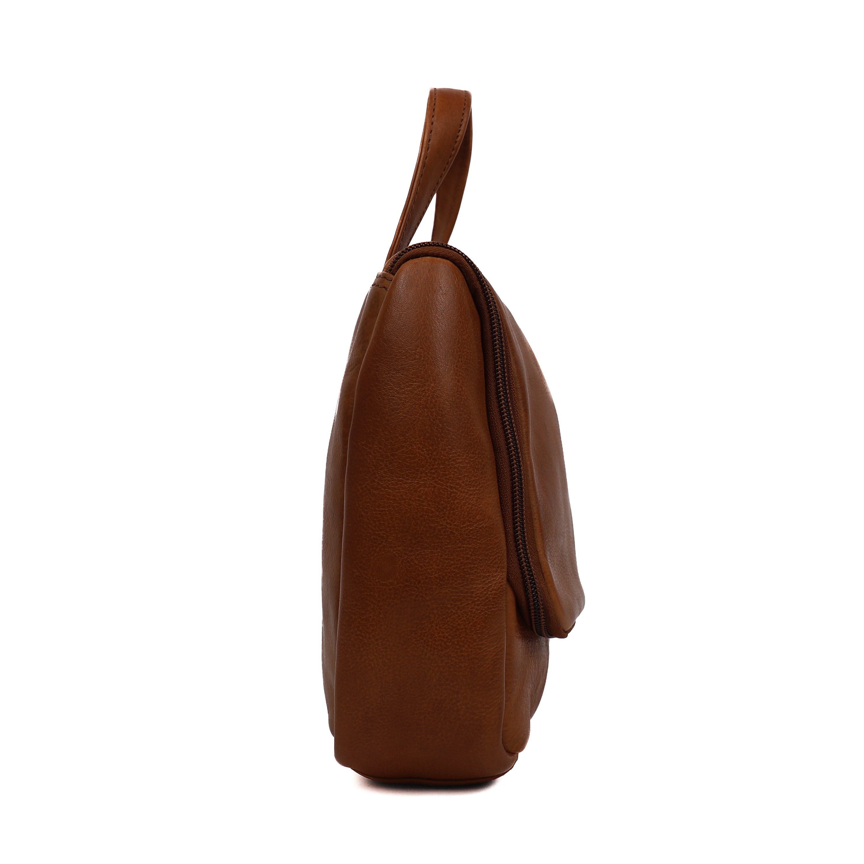 Hanging toiletry bag with hook 'Martin' cognac
