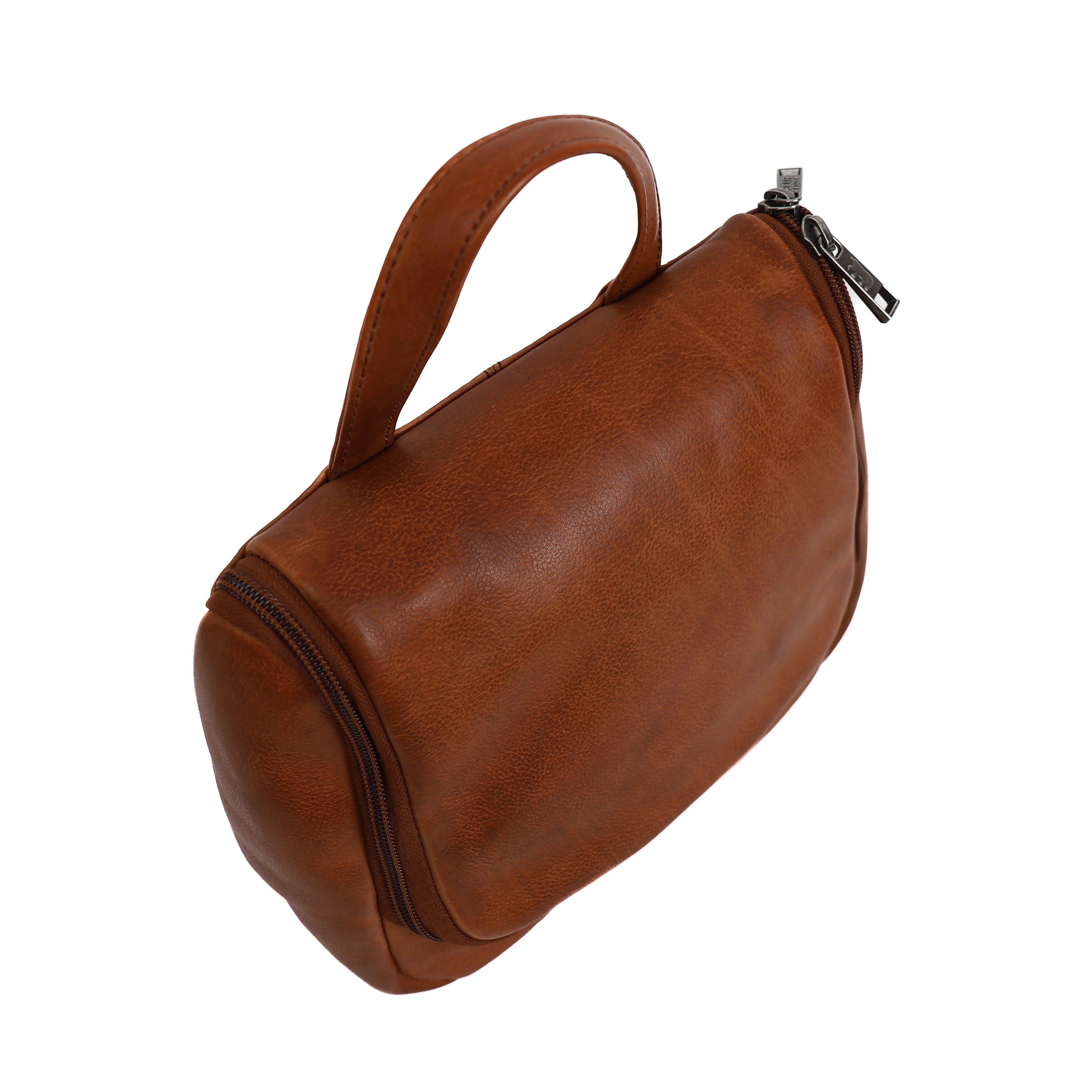 Hanging toiletry bag with hook 'Martin' cognac