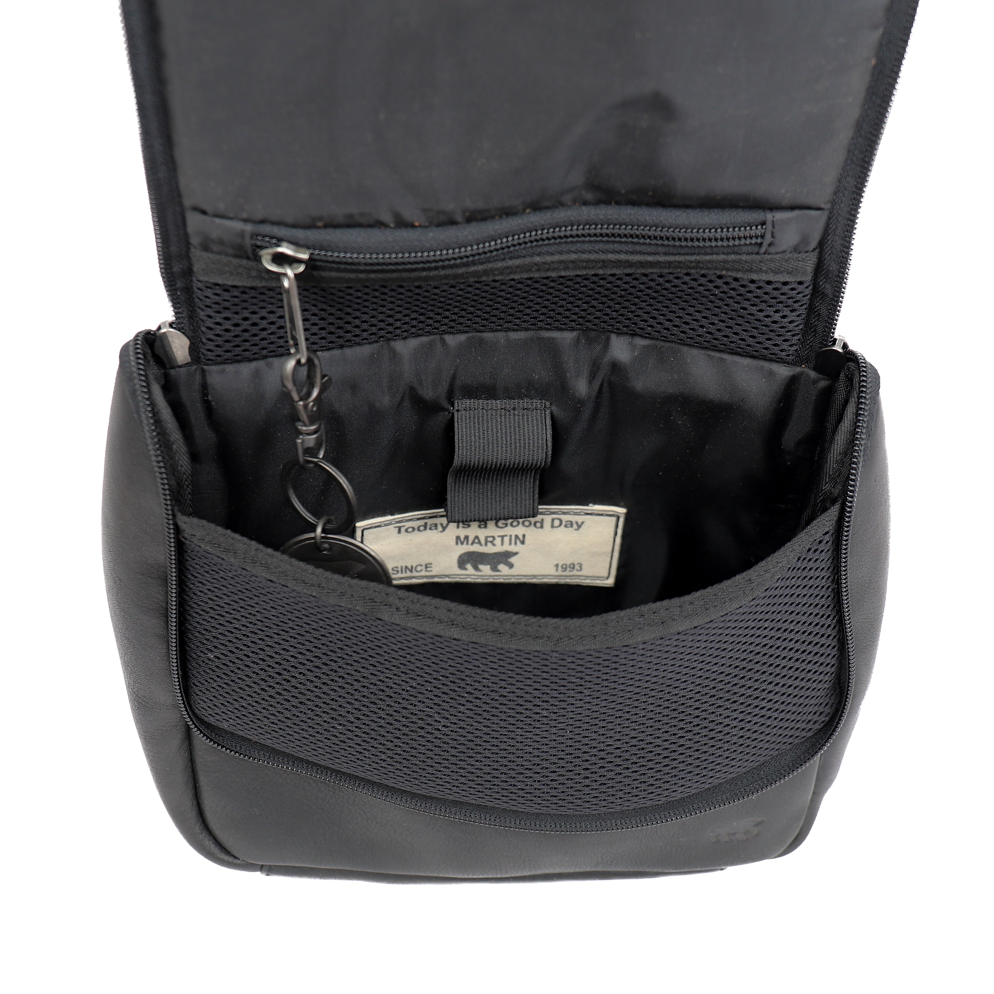 Hanging toiletry bag with hook 'Martin' black