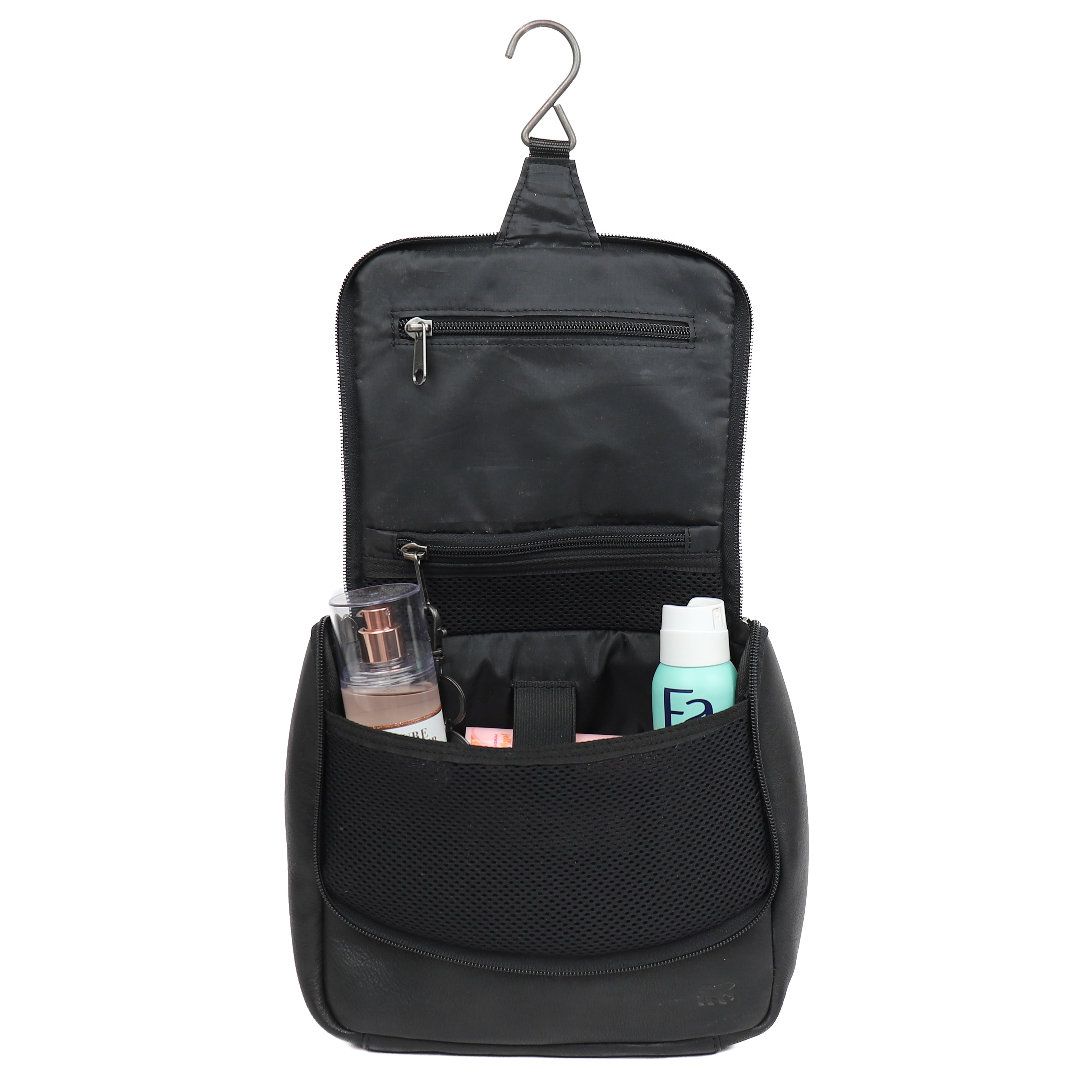 Hanging toiletry bag with hook 'Martin' black