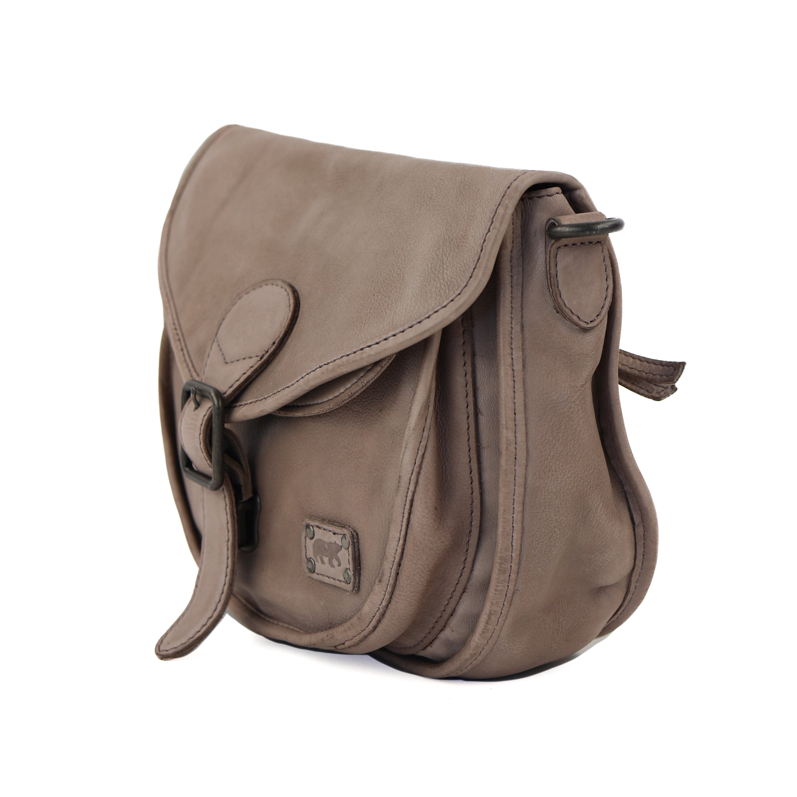 Schoudertas met flap 'Roxanne' taupe