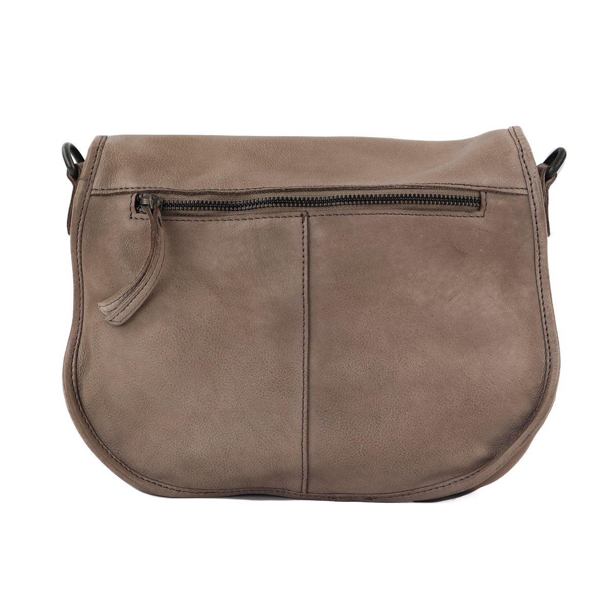 Schoudertas met flap 'Roxanne' taupe