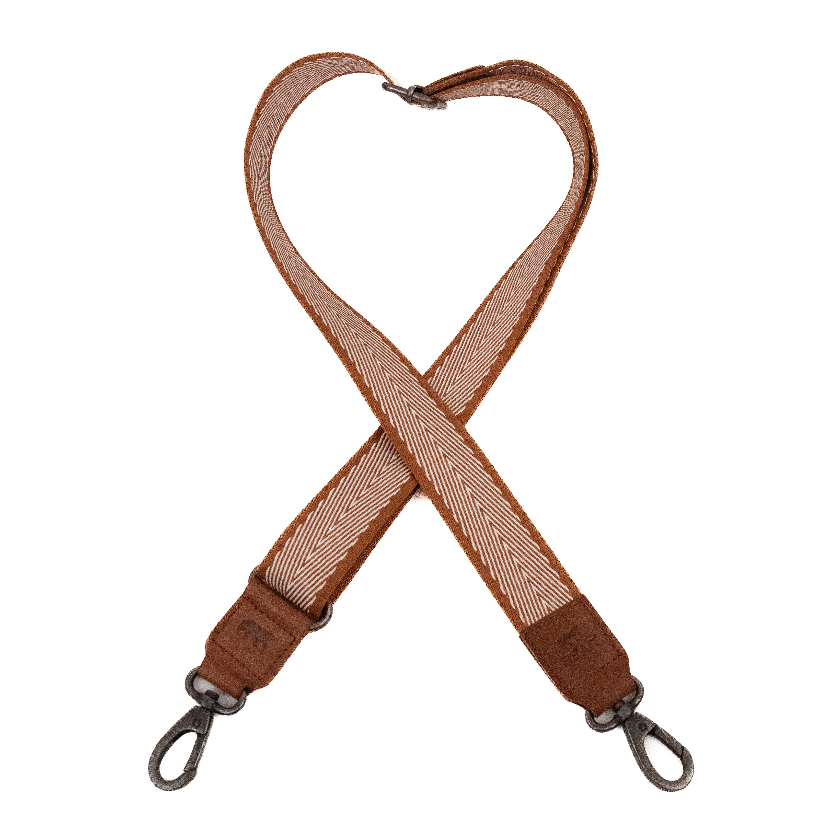 Bag strap 'Arrow' cognac/wit/cognac