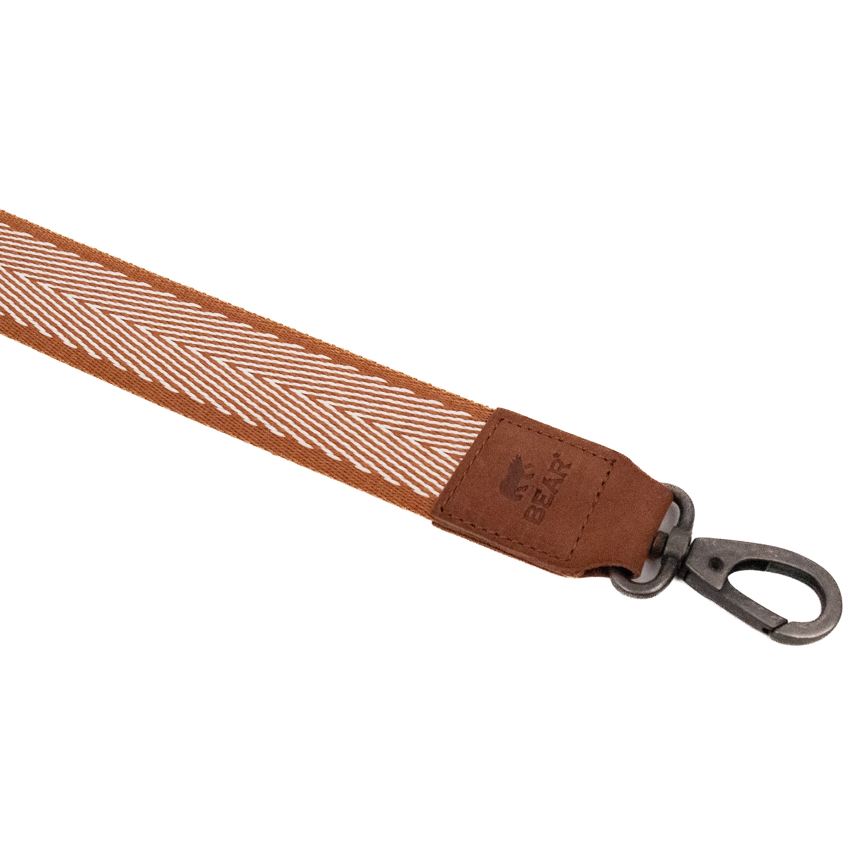 Bag strap 'Arrow' cognac/wit