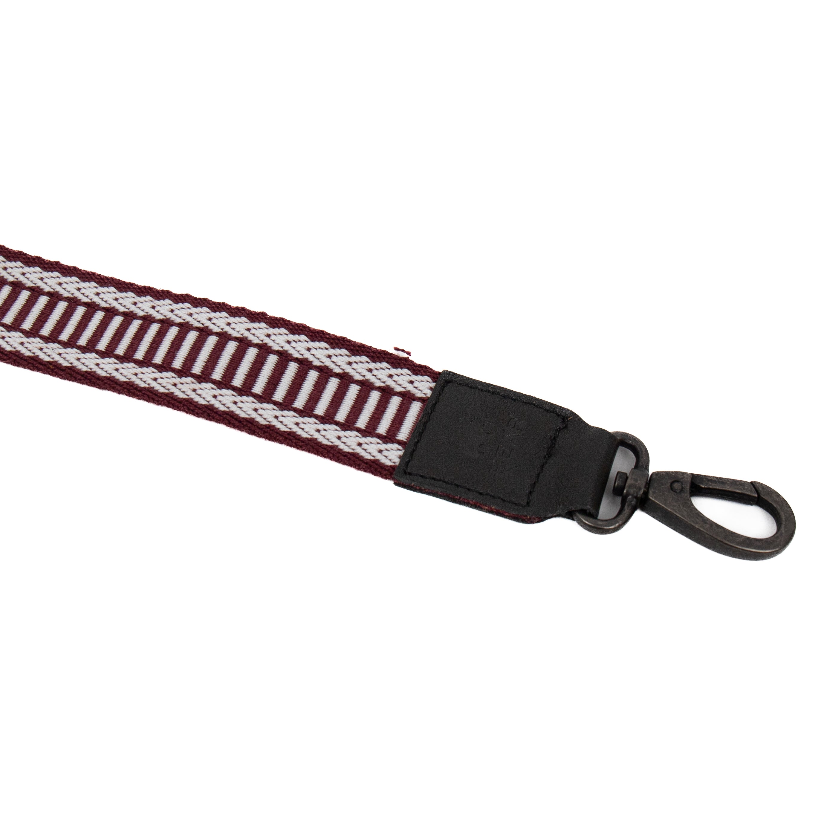 Bag strap 'Pattern' bordeaux/white