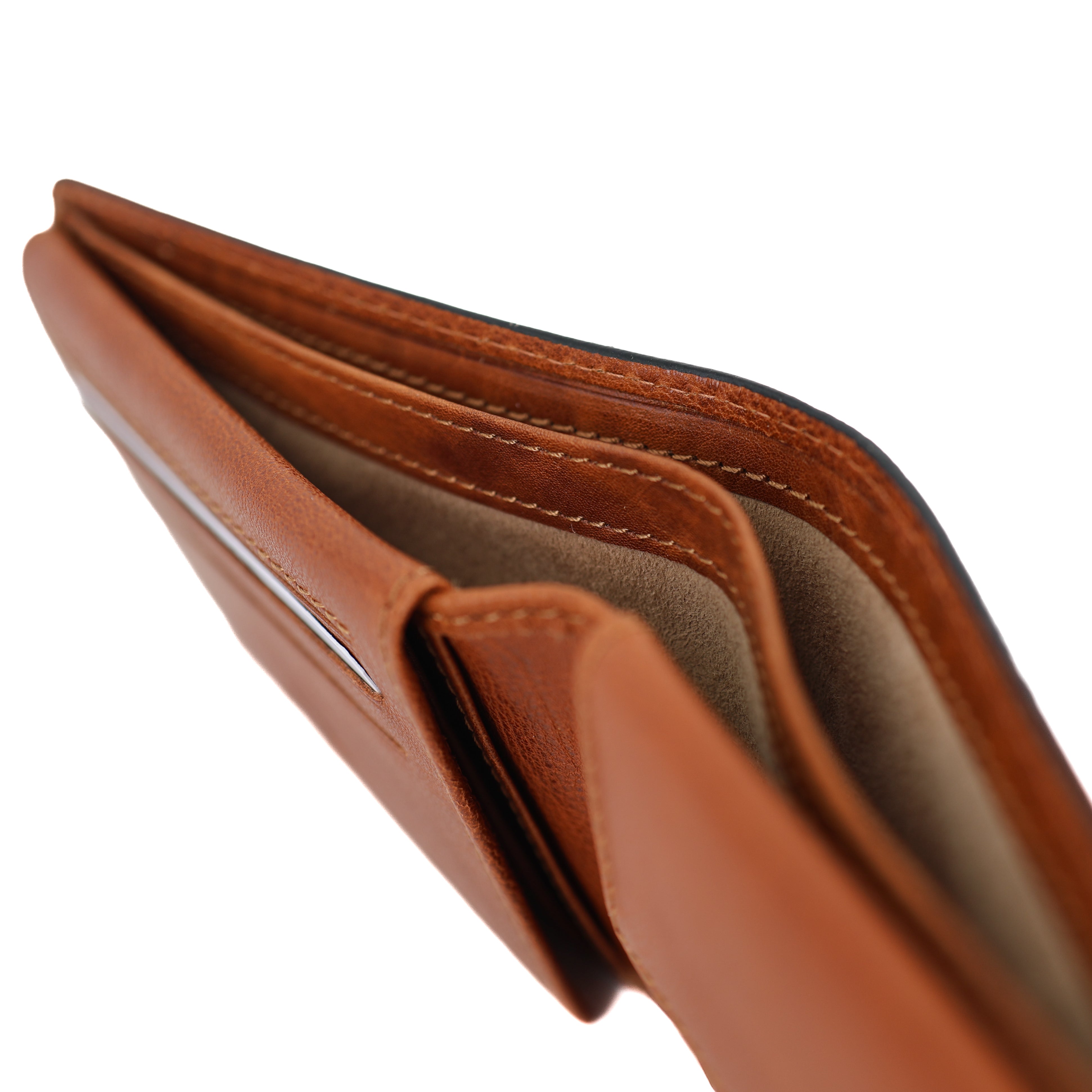 Luxe ruime herenportemonnee/billfold 'Alfredo' cognac