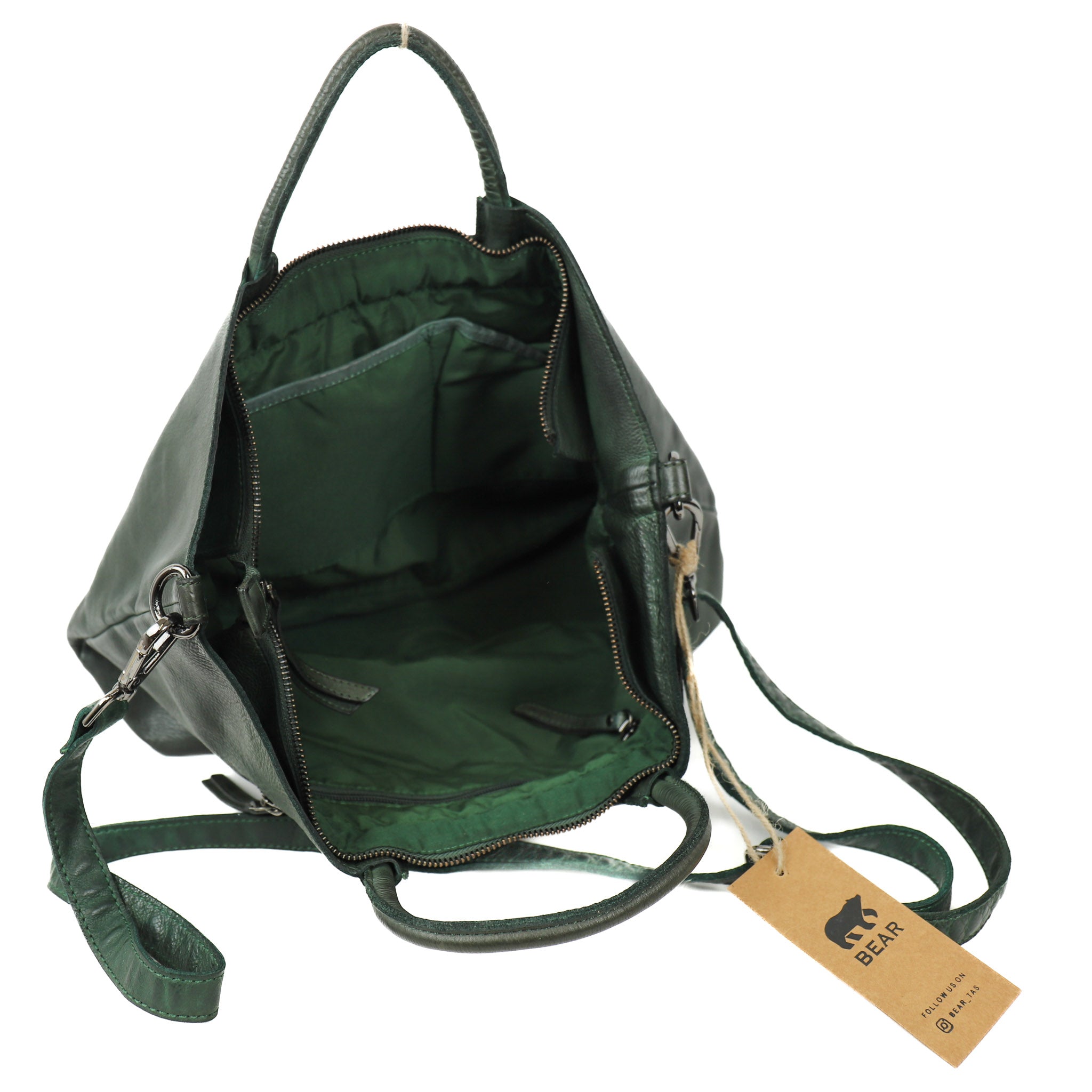 Hand/shoulder bag 'Jasmine' L green