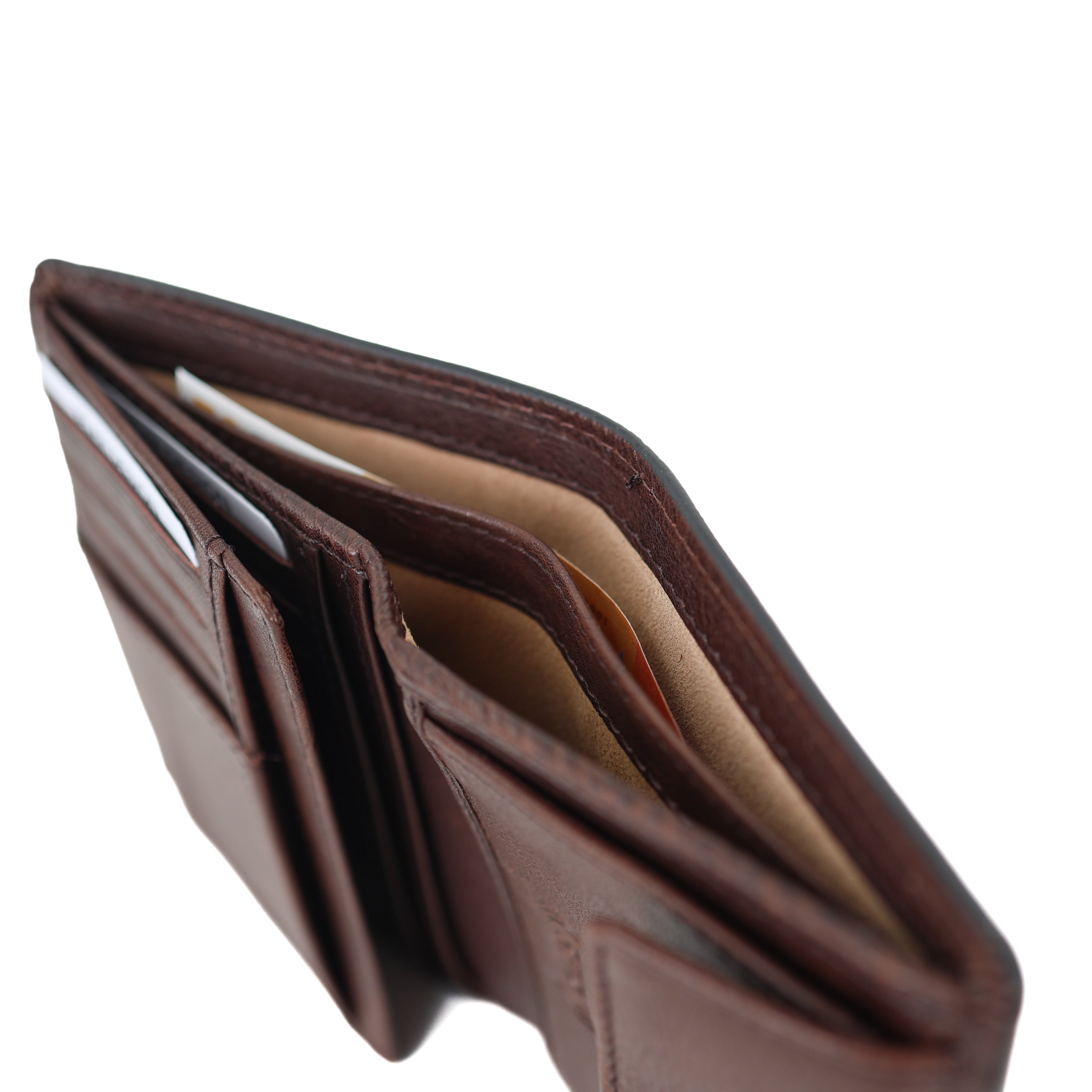 Luxe hoge portemonnee/billfold 'Enrico' bruin