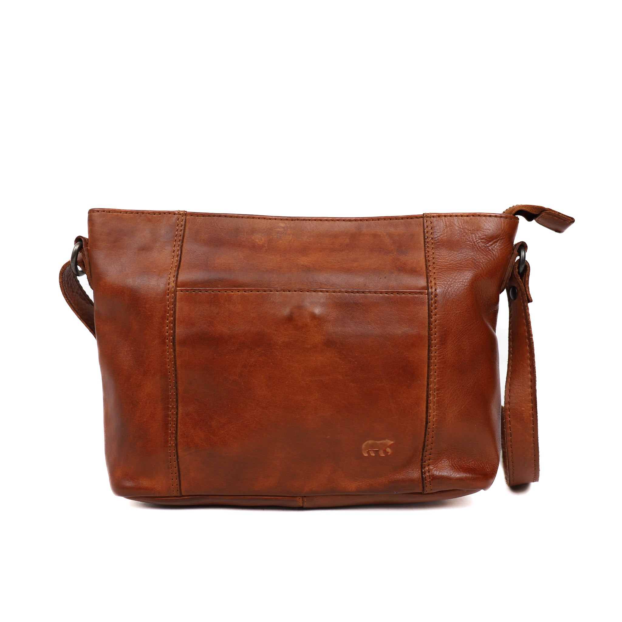 Kleine schoudertas 'Zoë' cognac