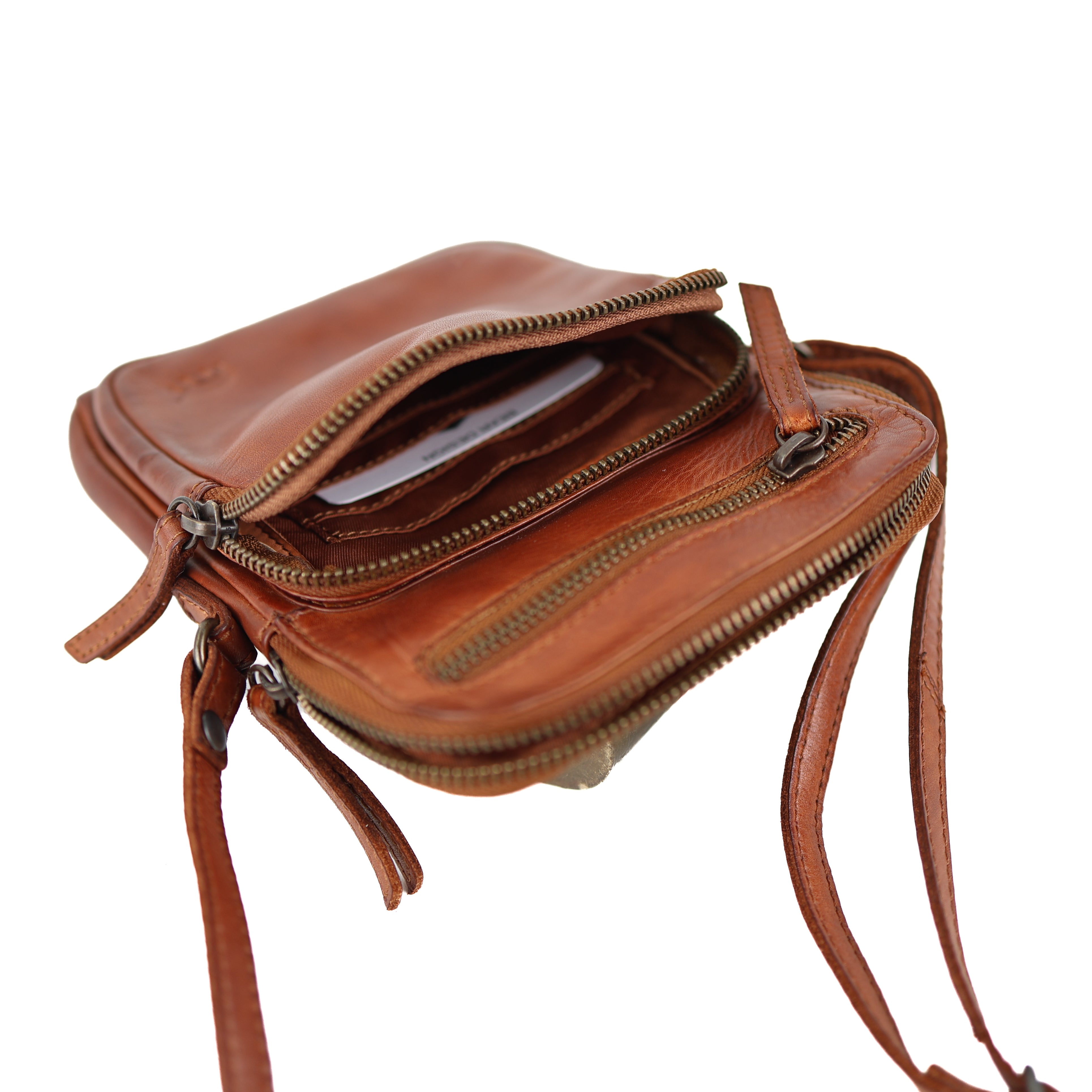 Kleine schoudertas 'Alexis' cognac