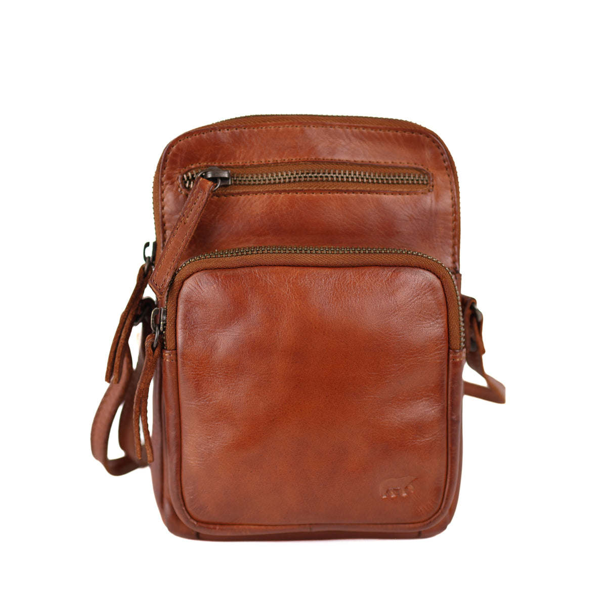 Kleine schoudertas 'Alexis' cognac