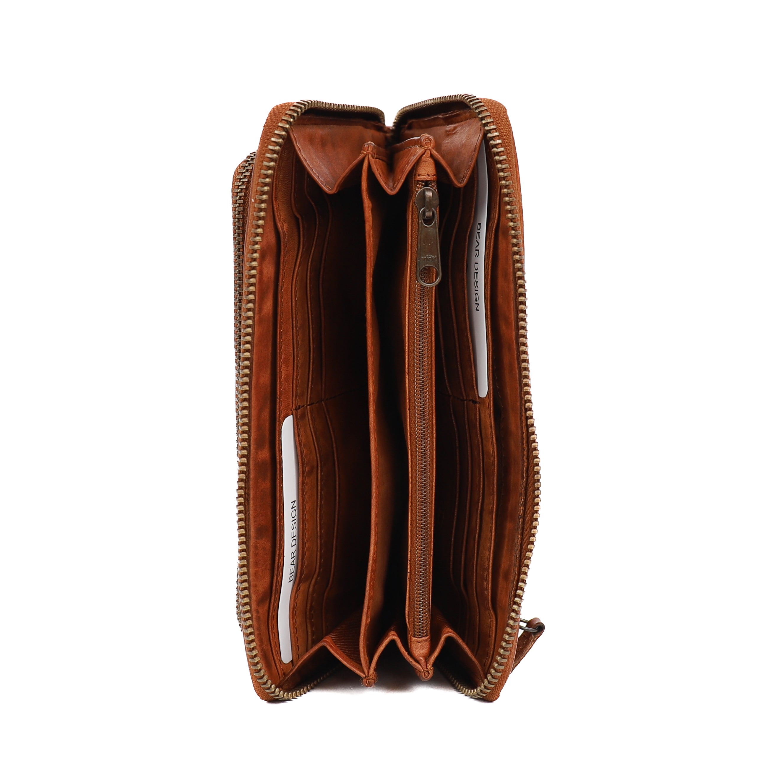 Ritsportemonnee 'Isa' cognac