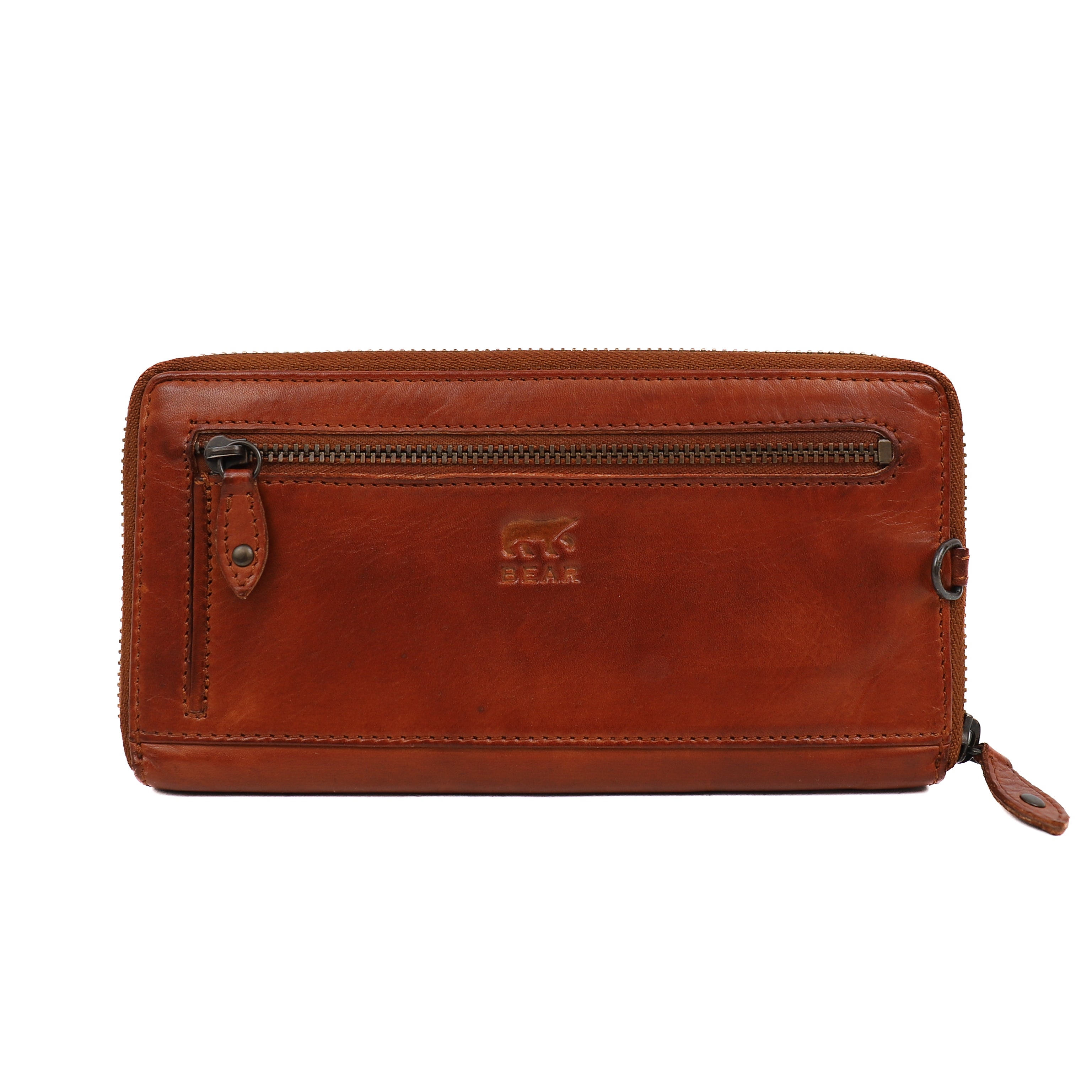 Ruime ritsportemonnee 'Sofie' cognac