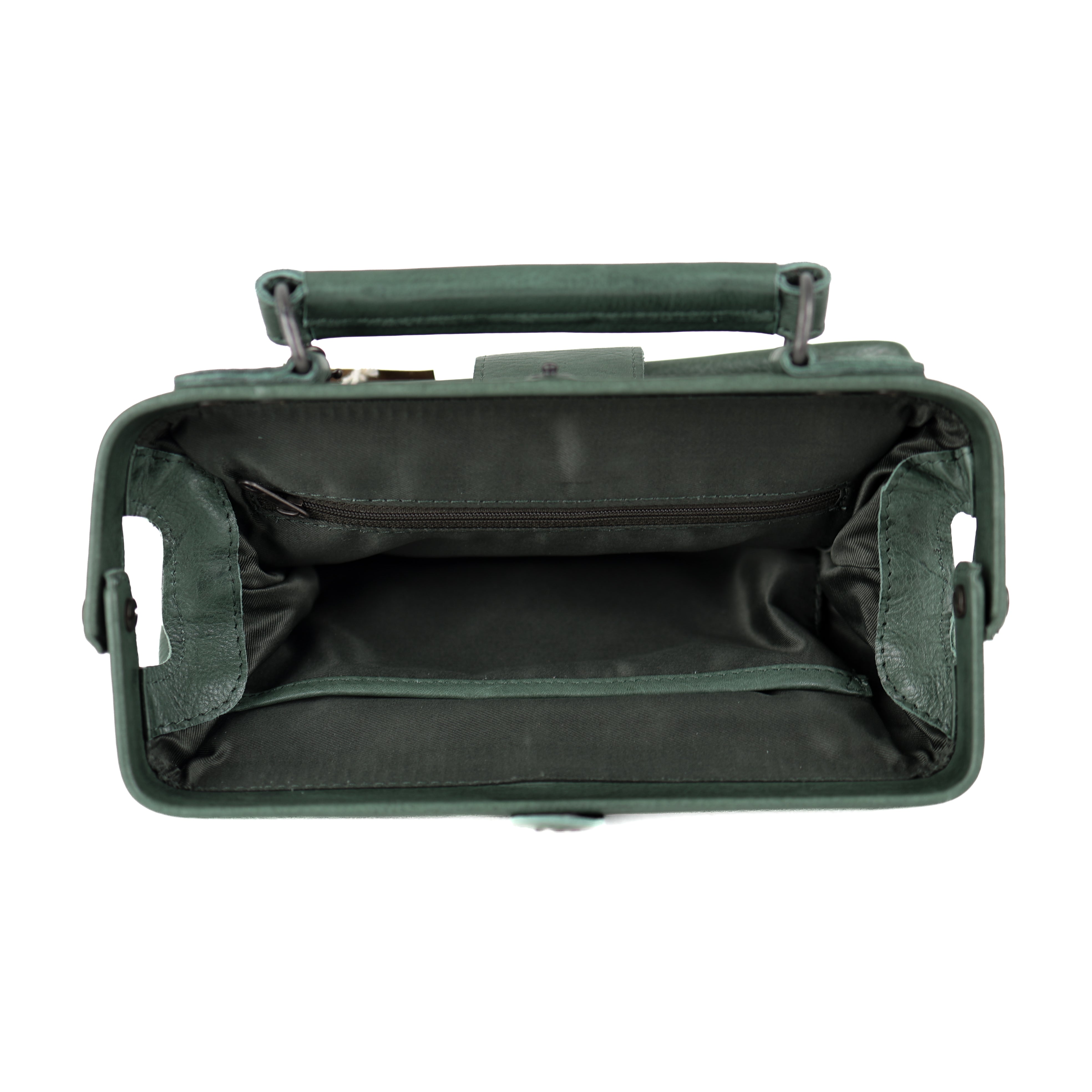 Mini doctor's bag 'Julia' M green/cognac