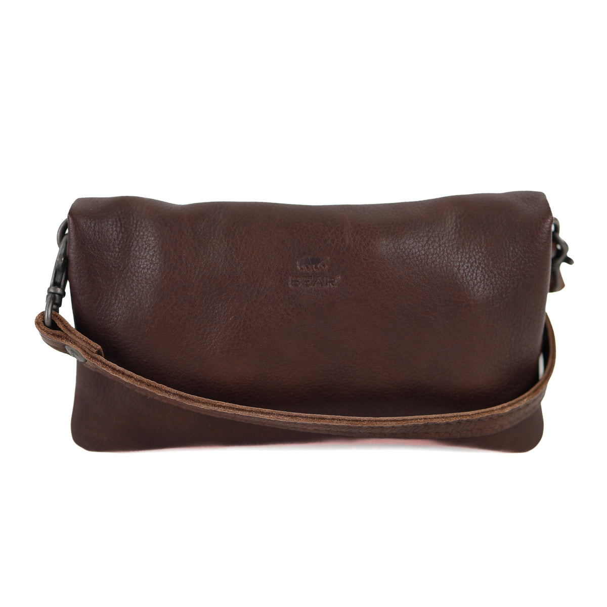 Clutch/mini schoudertasje 'Lydia' donkerbruin