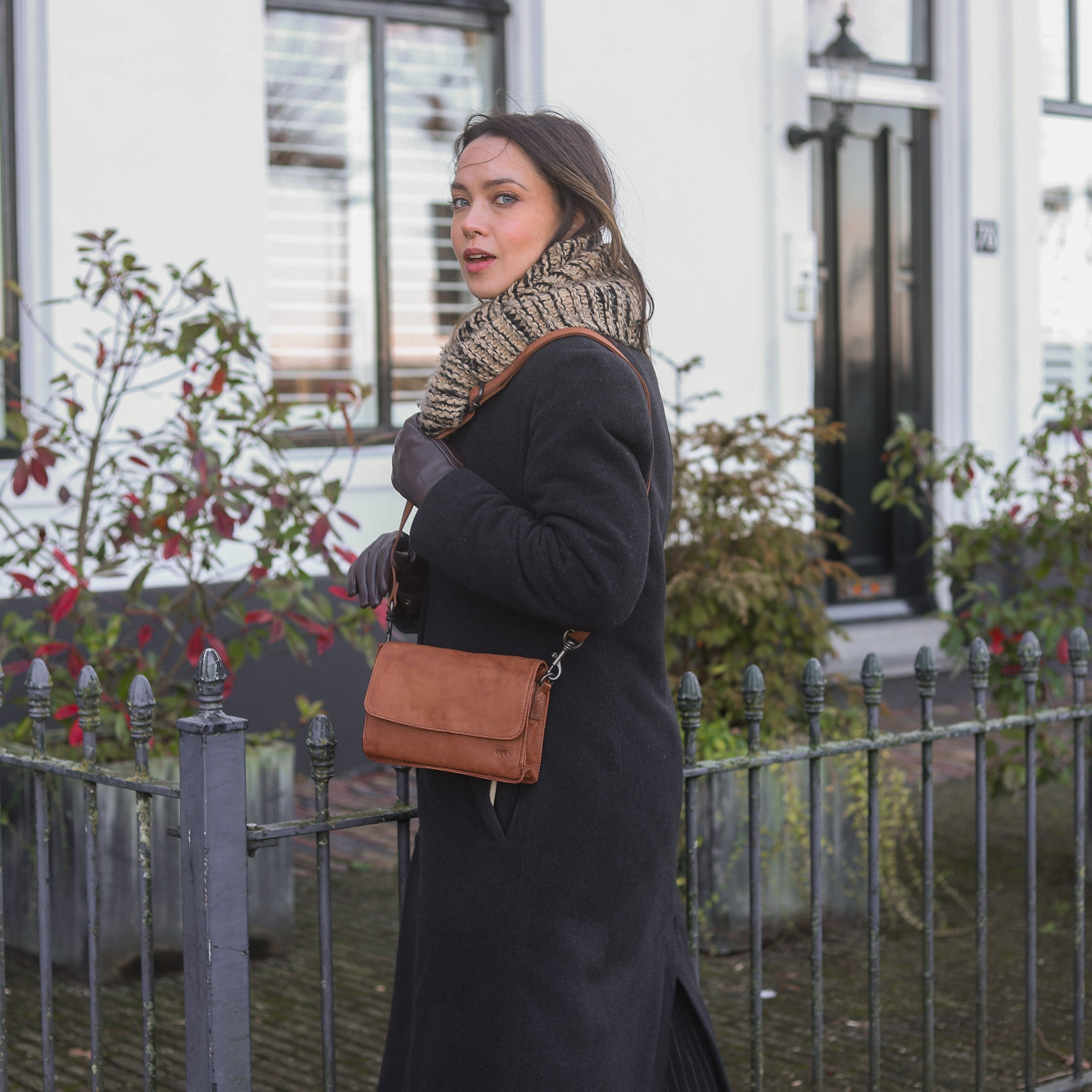 Envelope bag 'Joëlle' cognac
