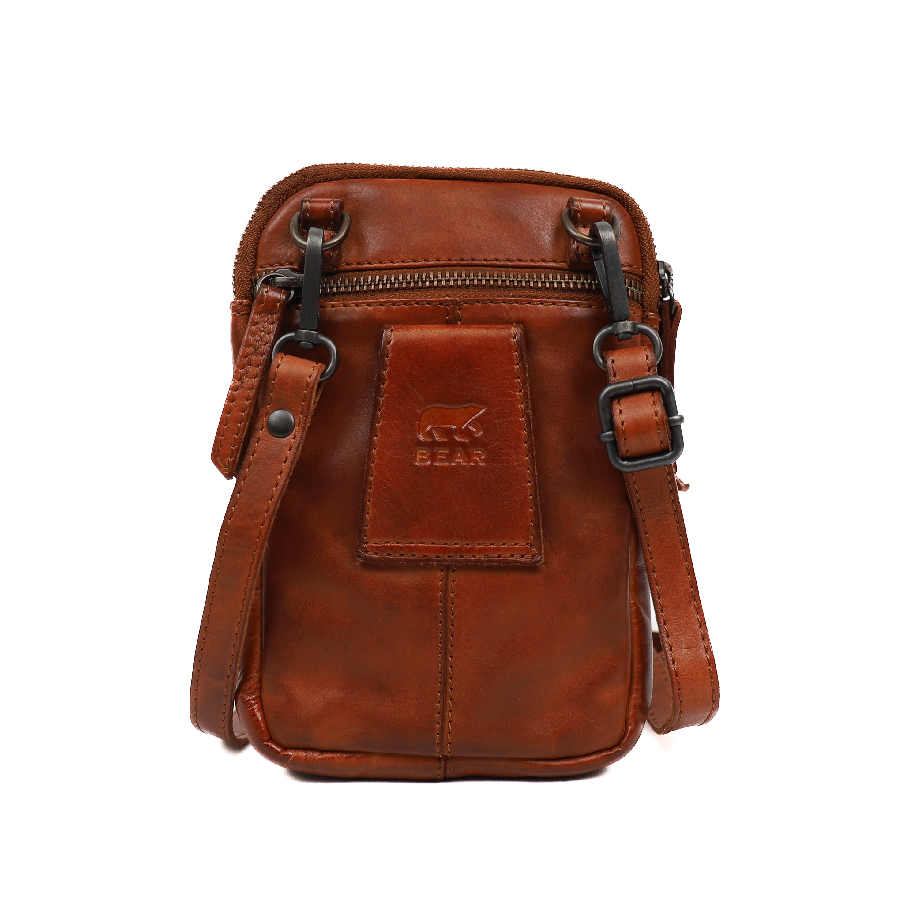 Kleine schoudertas 'Toni' cognac