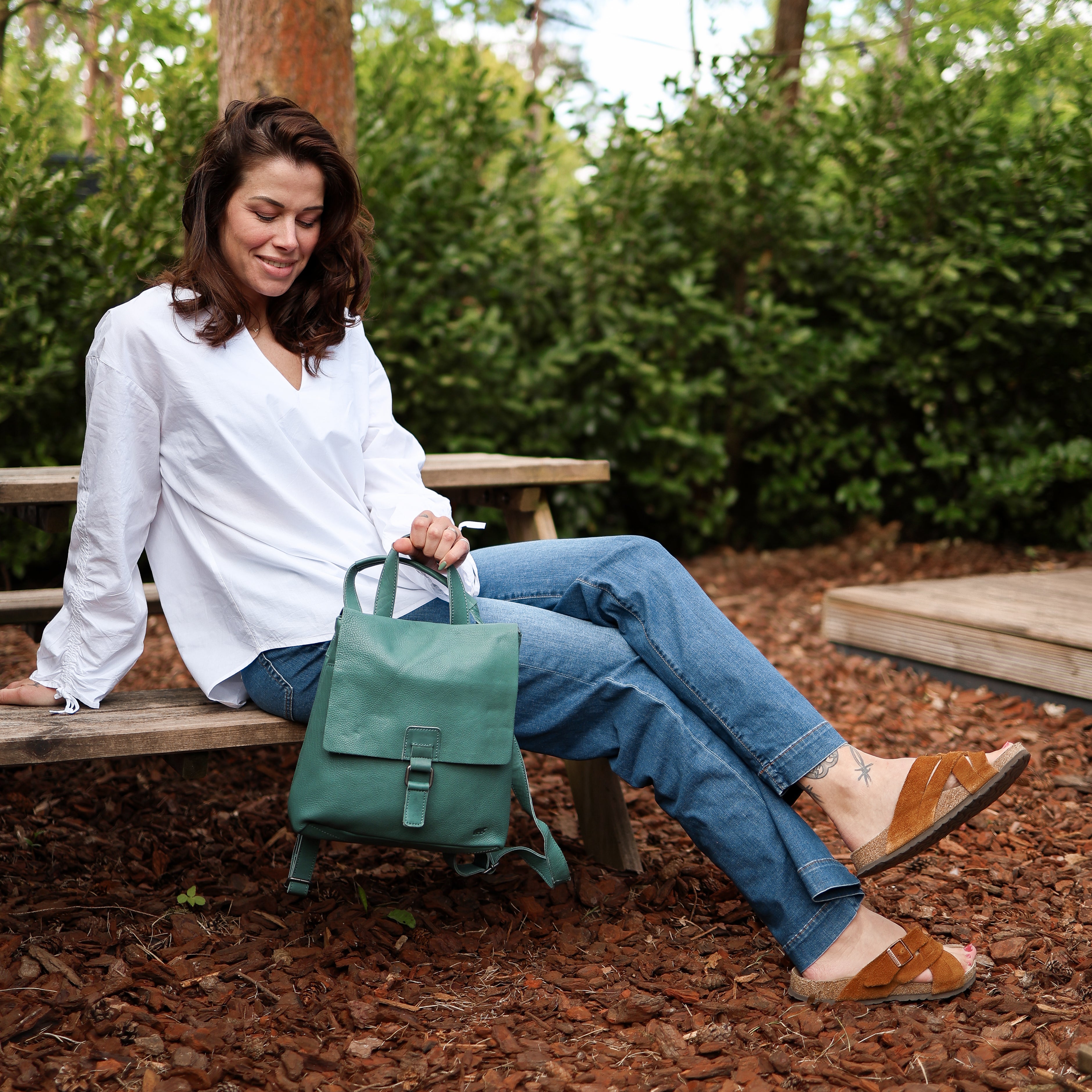 Backpack/shoulderbag 'Jesse' aqua
