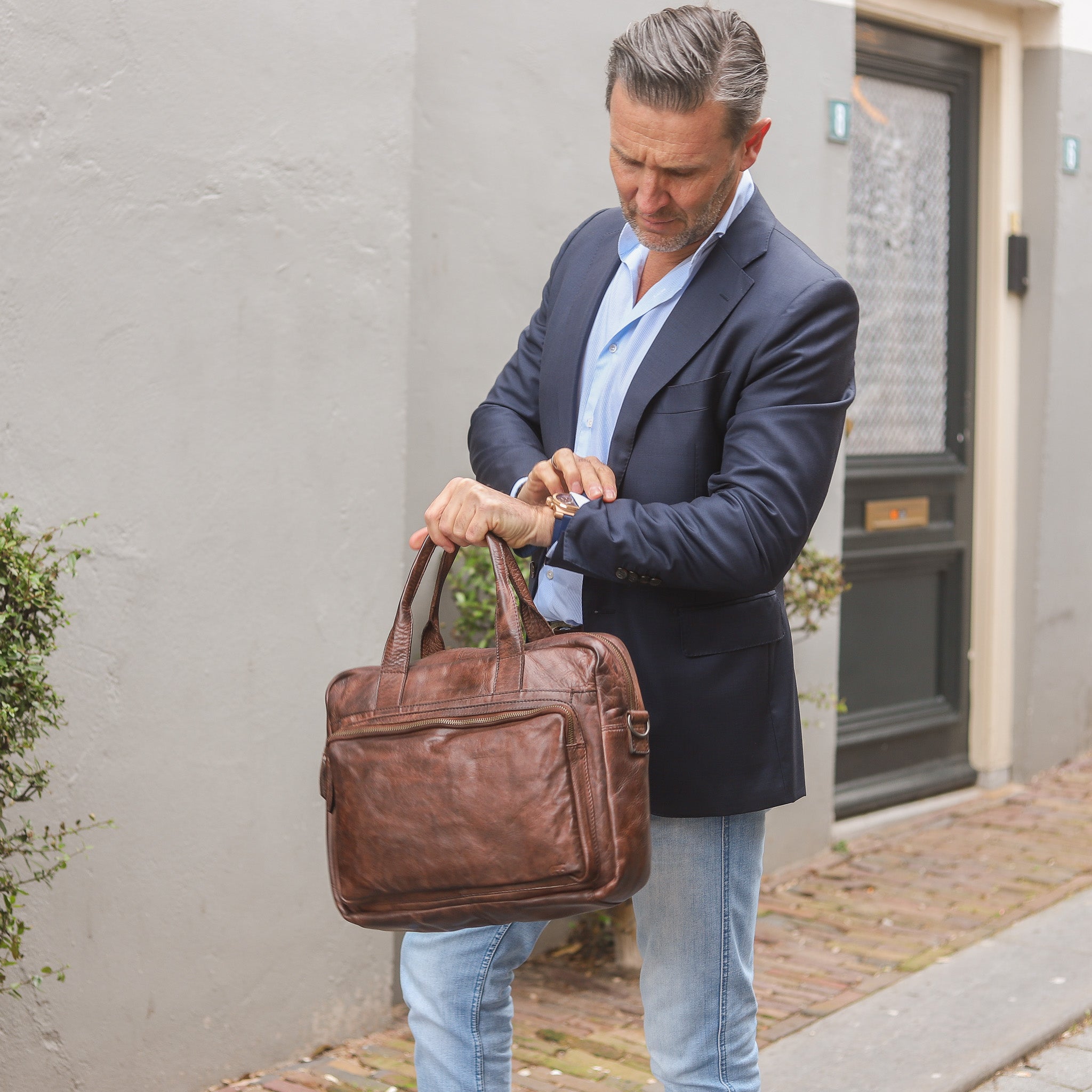 Laptop bag 'Hugo' dark brown - CL 32815