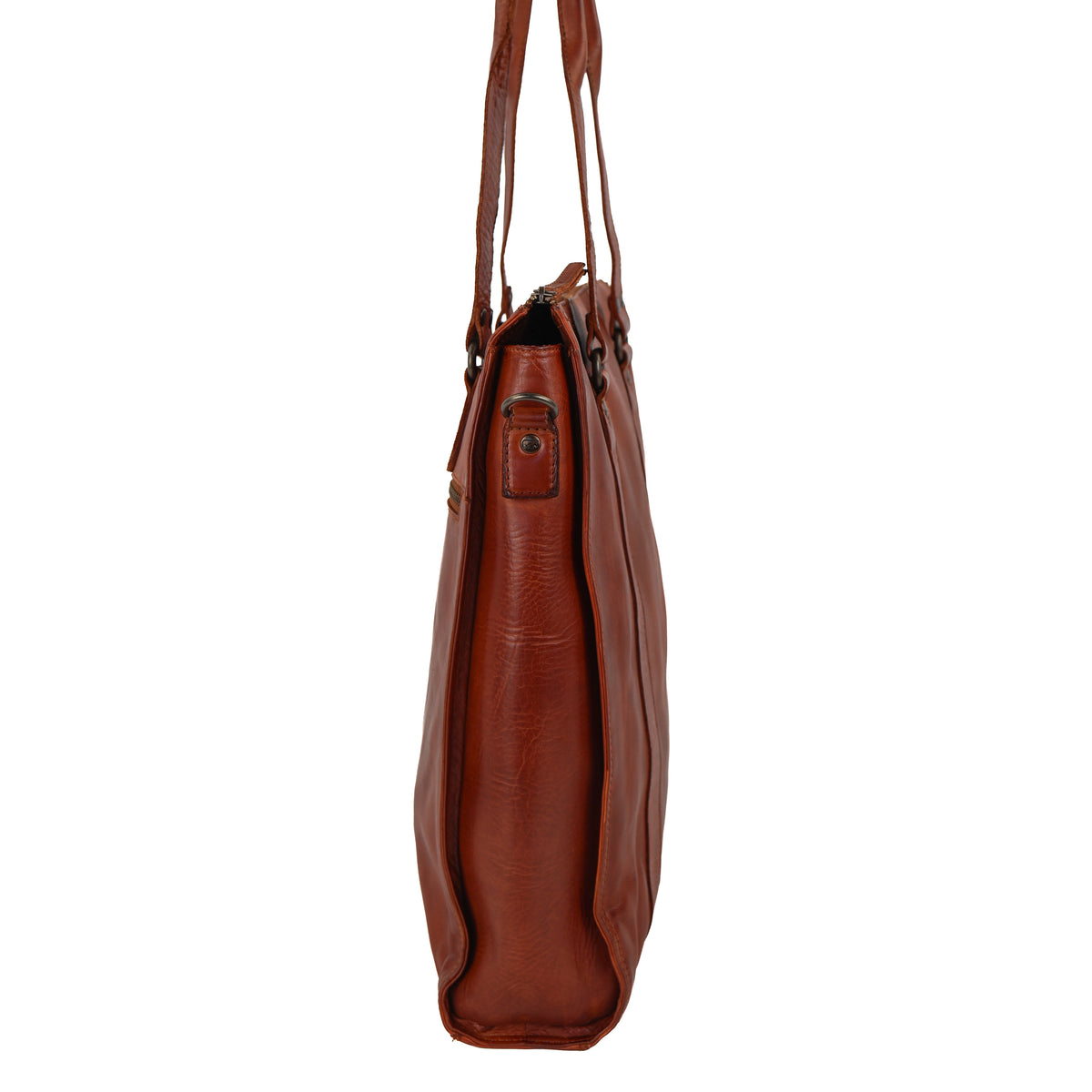 Hand-/schoudertas met laptopvak 15.6” 'Freya' cognac