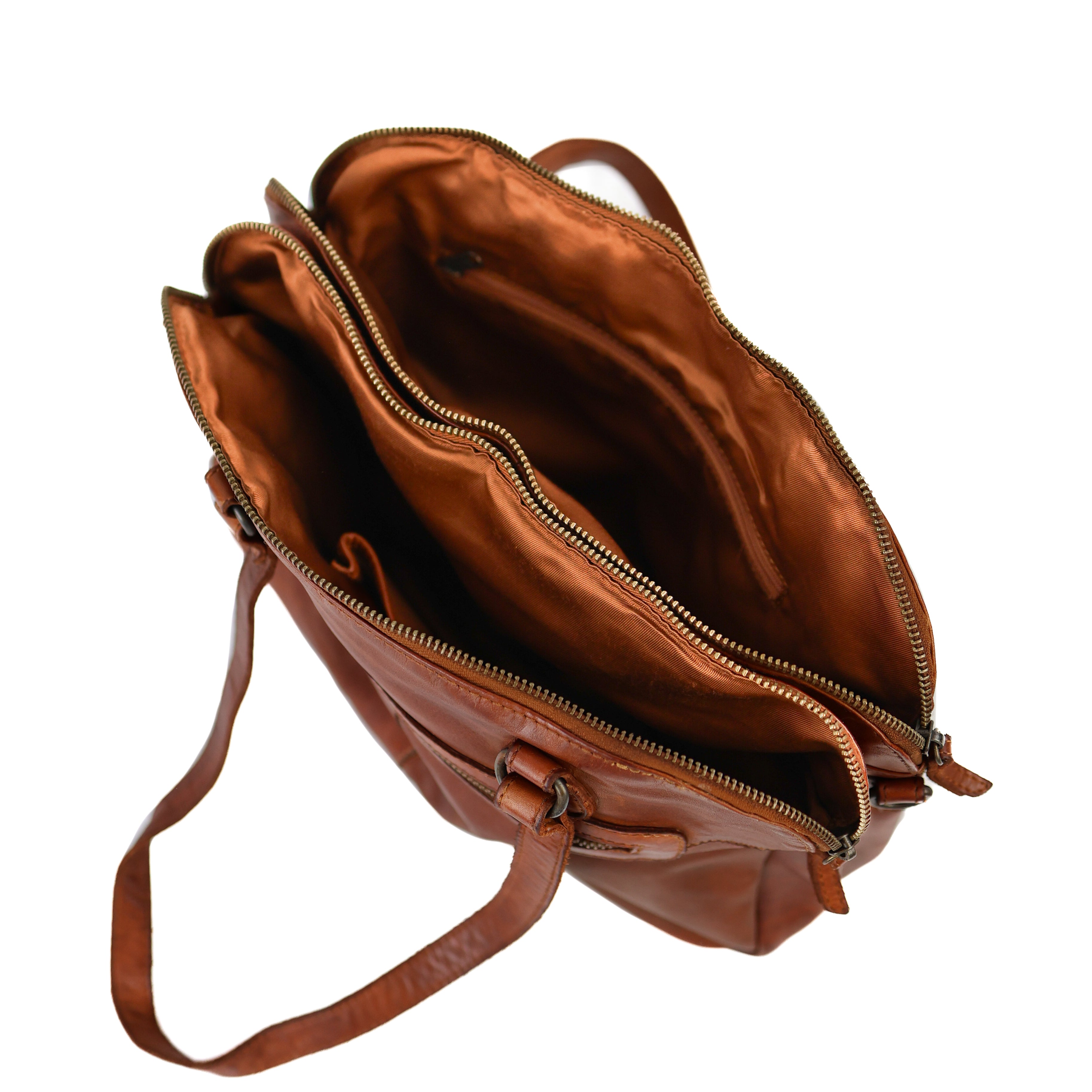 Hand-/schoudertas 'Lieke' cognac
