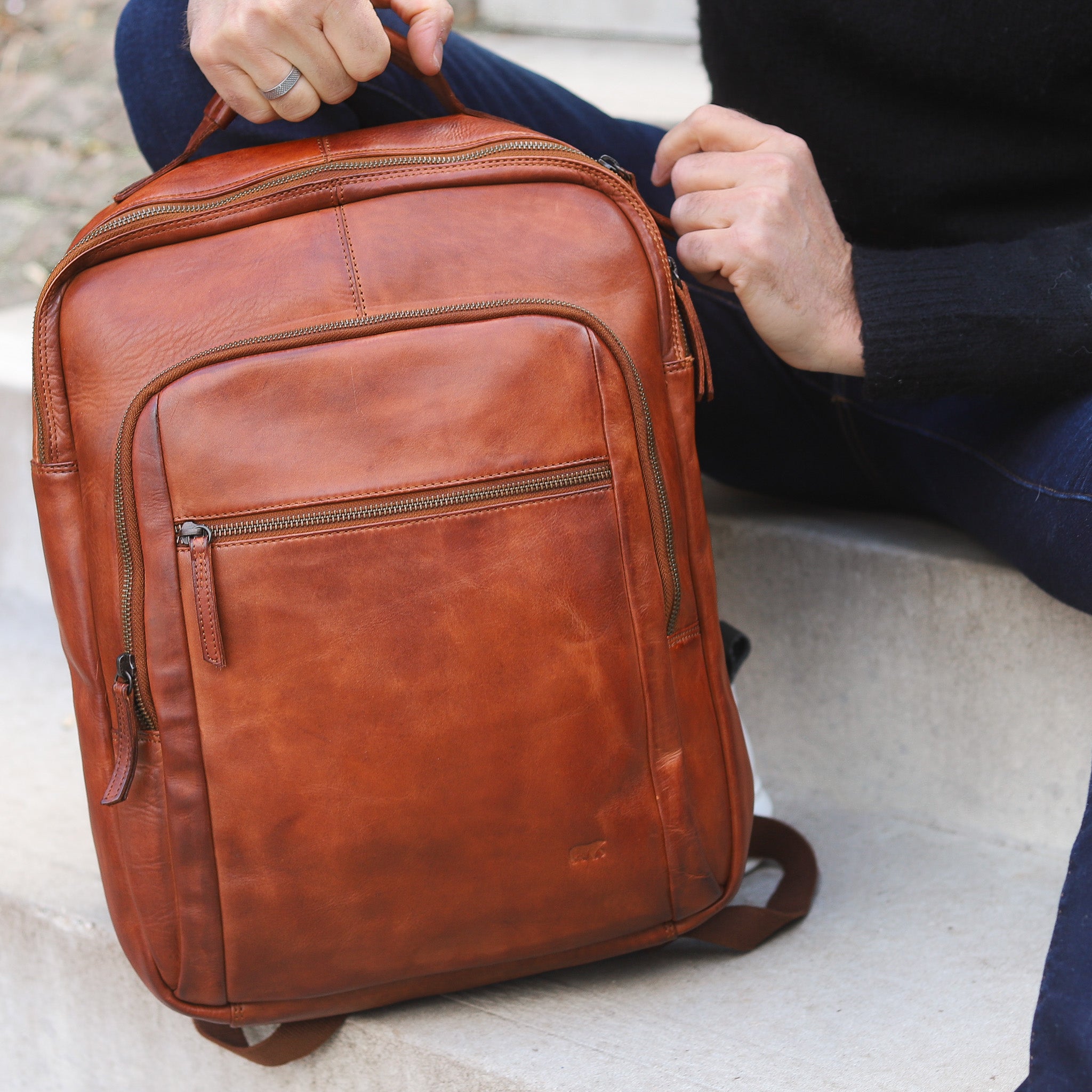 Rugzak 'Ties' cognac - CL 40848