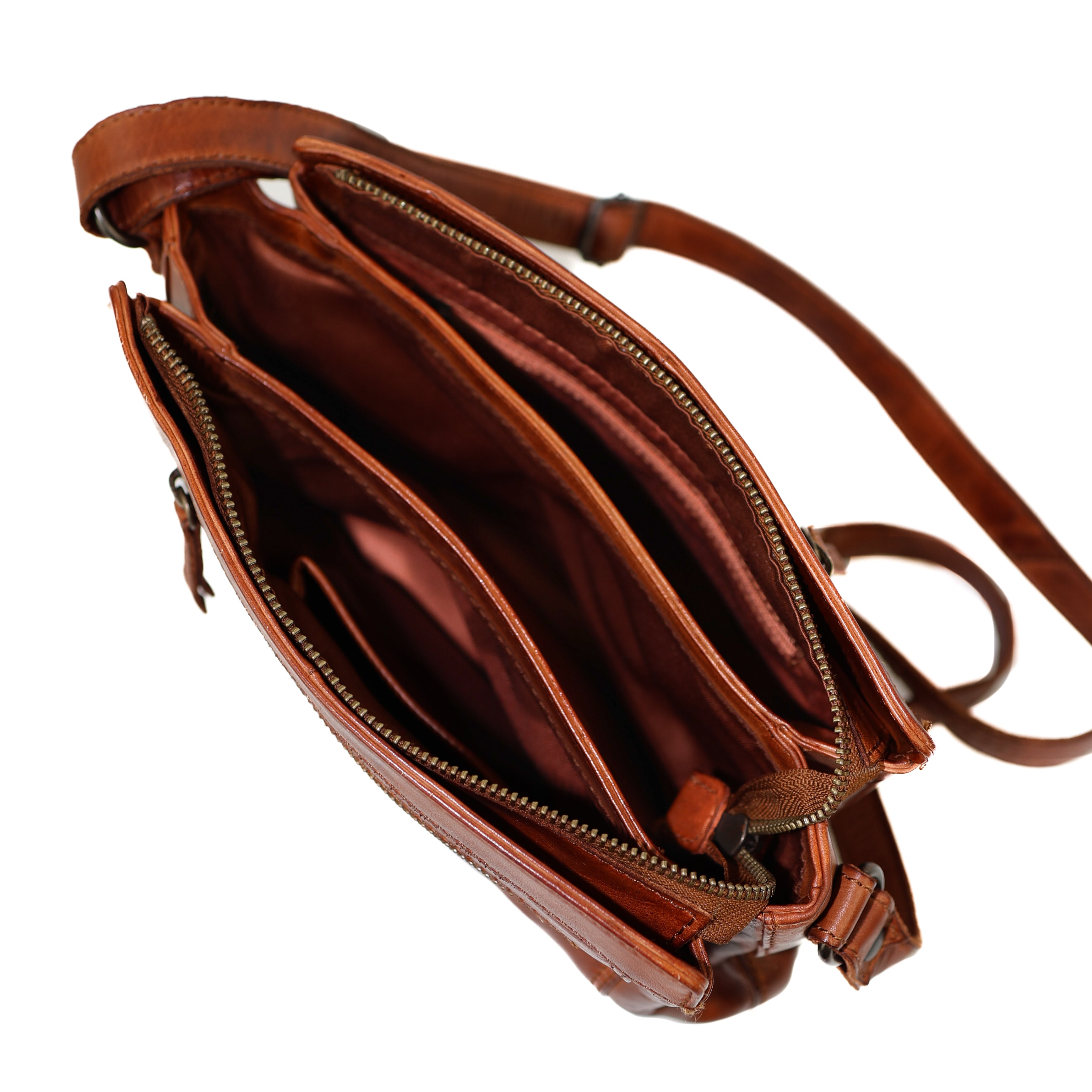 Schoudertasje 'Miley' cognac