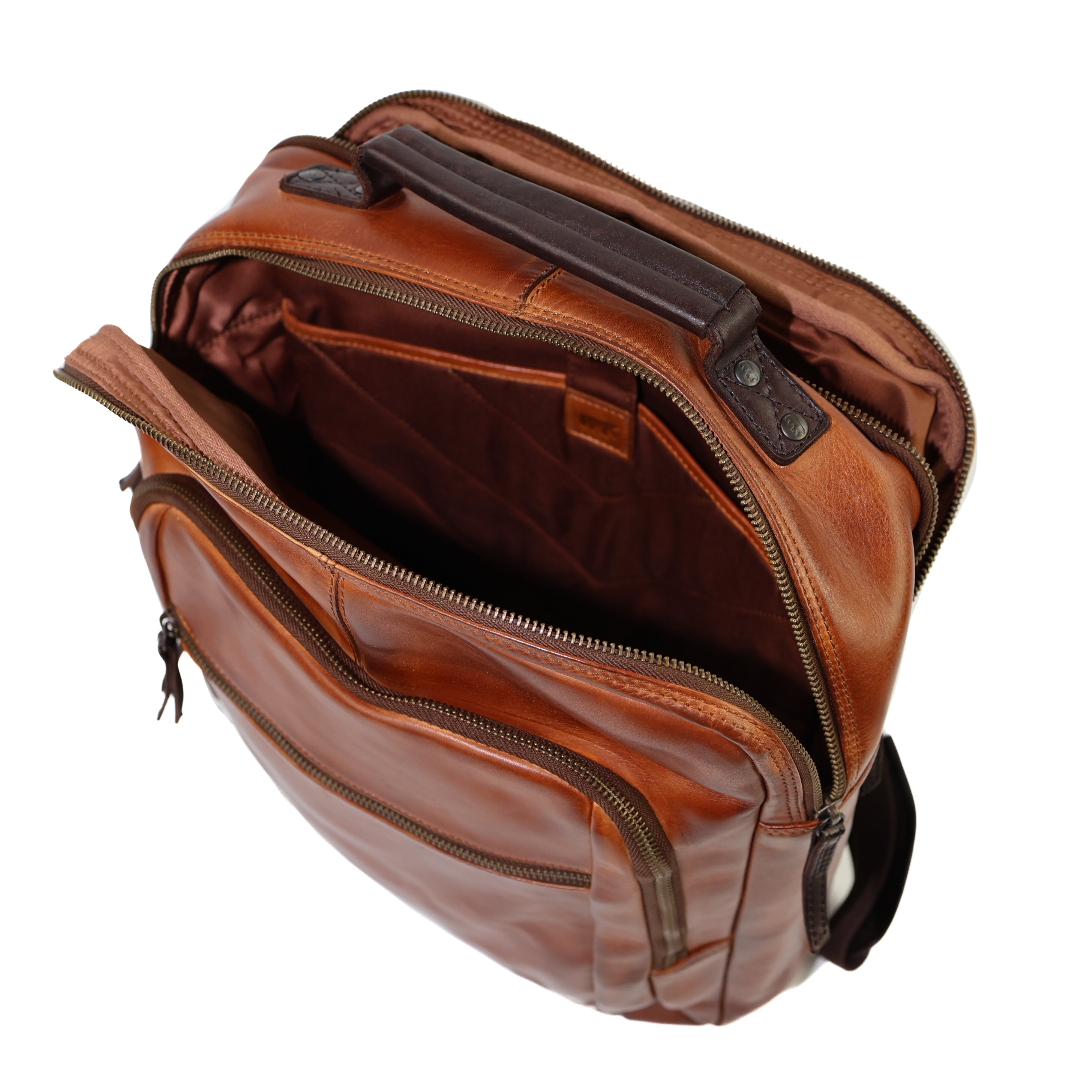 Laptop rugzak 'Ties' cognac/donkerbruin