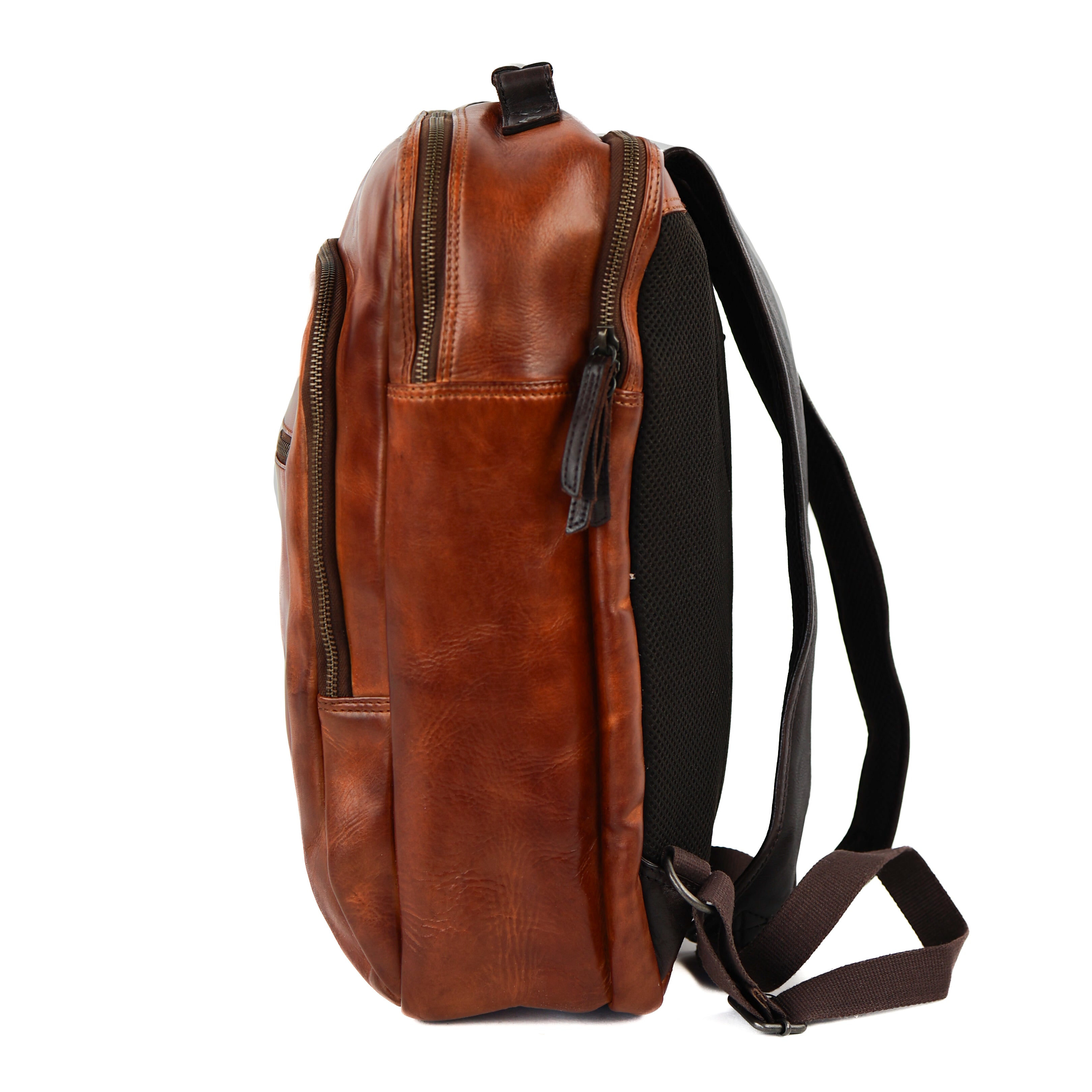 Laptop rugzak 'Ties' cognac/donkerbruin