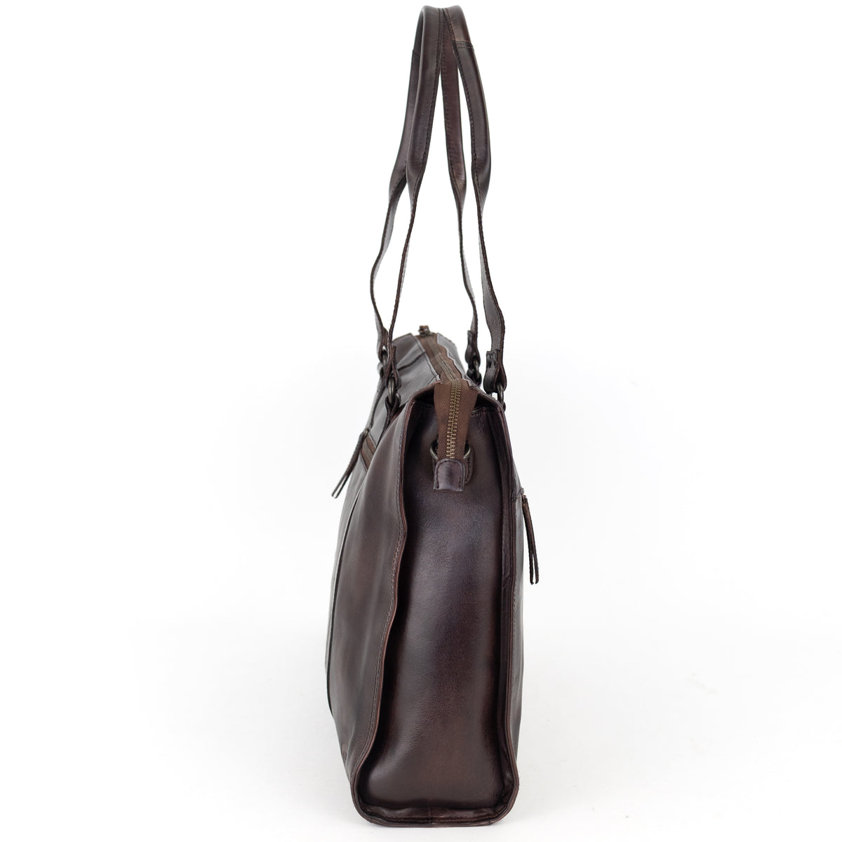 Hand/Shoulder Bag with Laptop Compartment 15.6” 'Mea' Dark Brown
