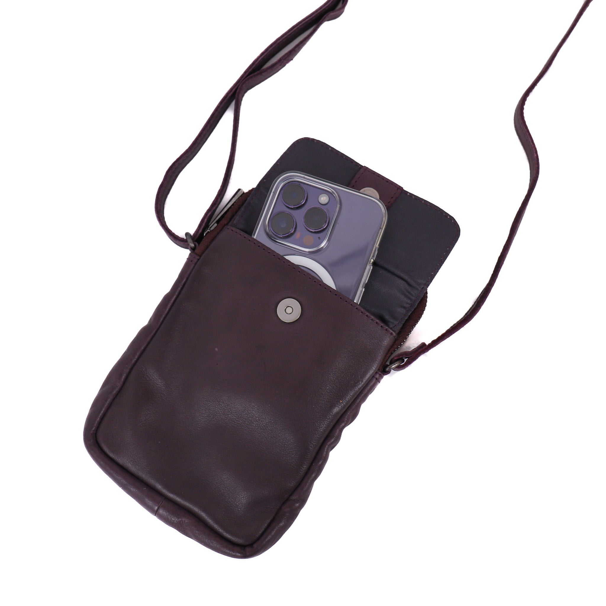 Phone bag 'Igor' plum