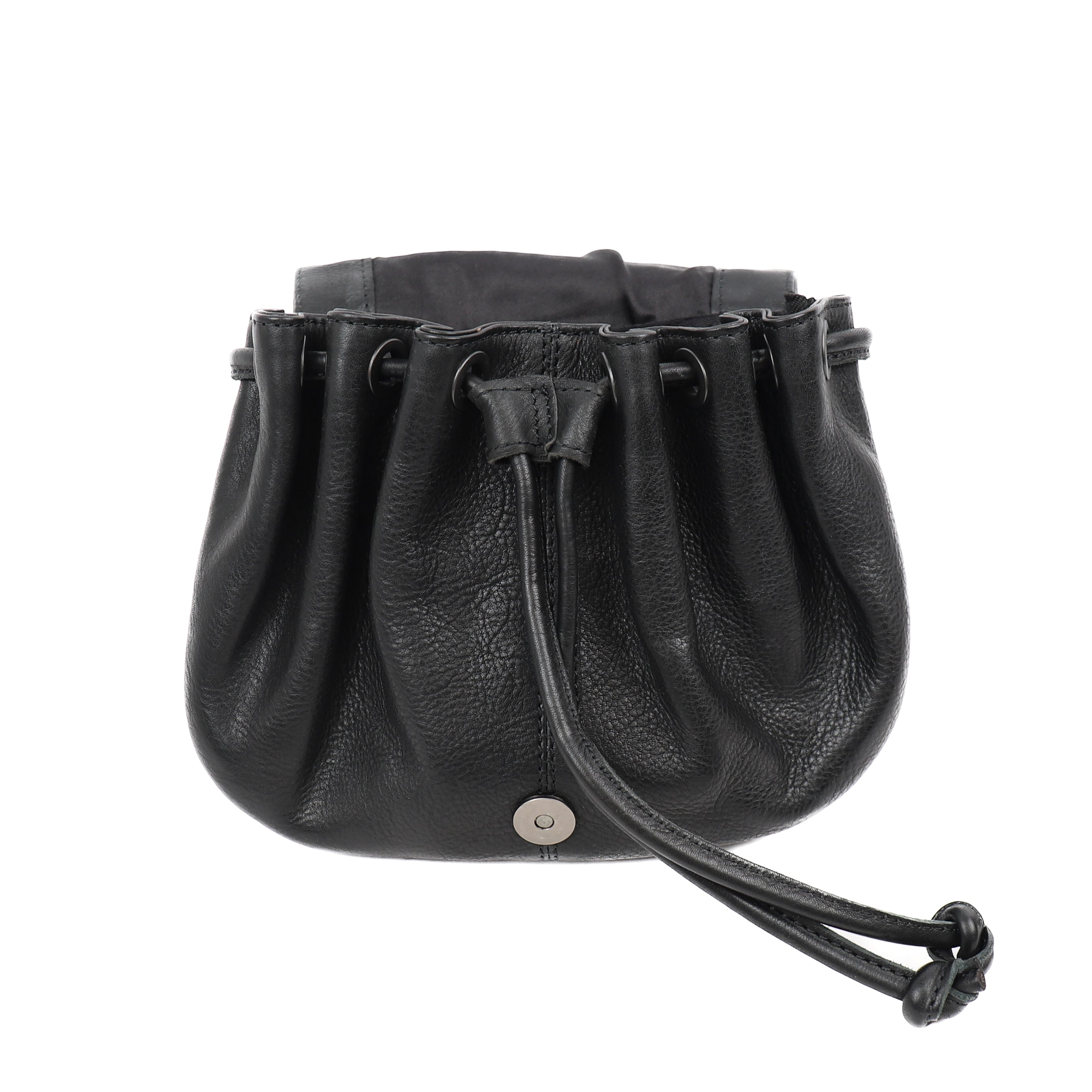 Shoulder bag with drawstring 'Bouline' black