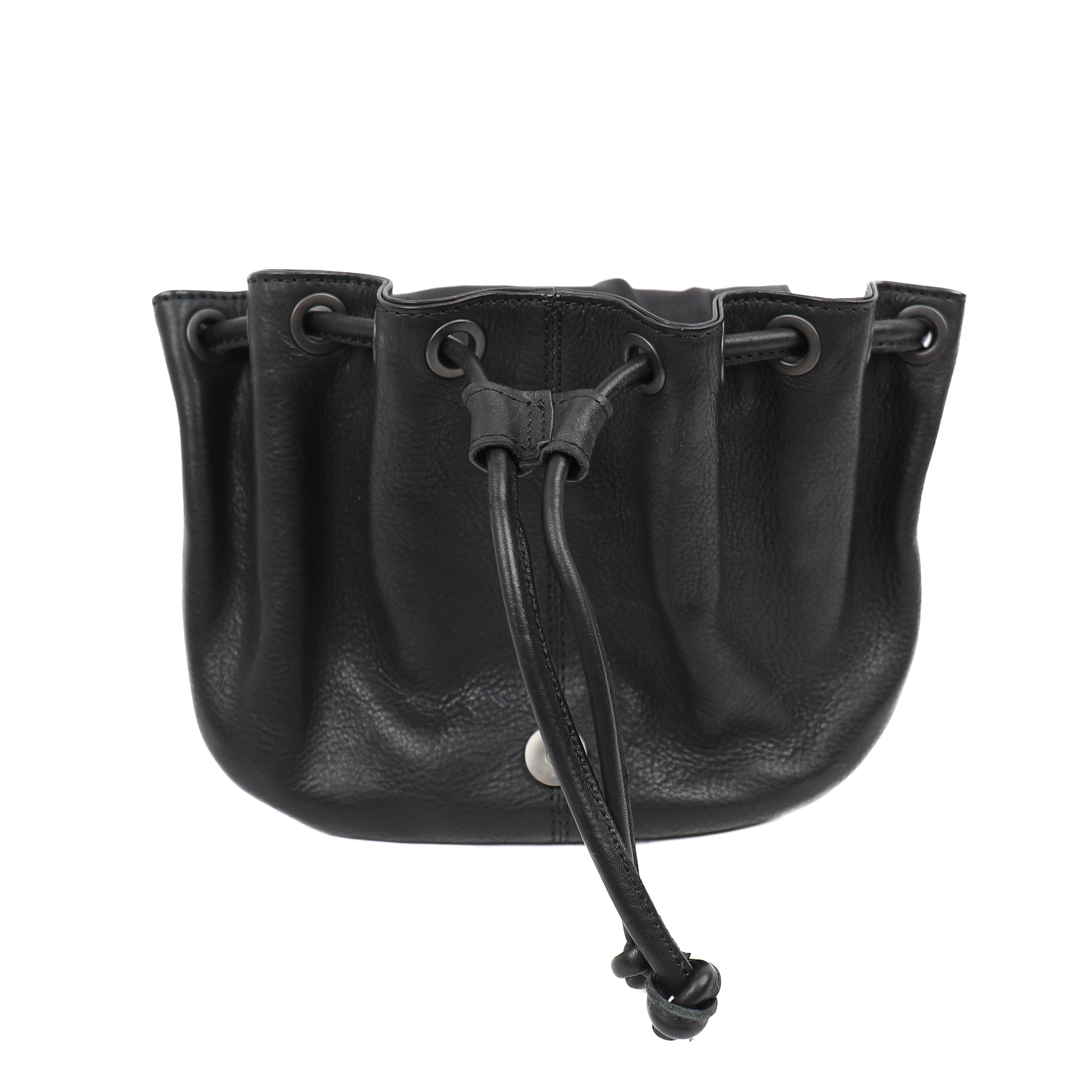 Shoulder bag with drawstring 'Bouline' black