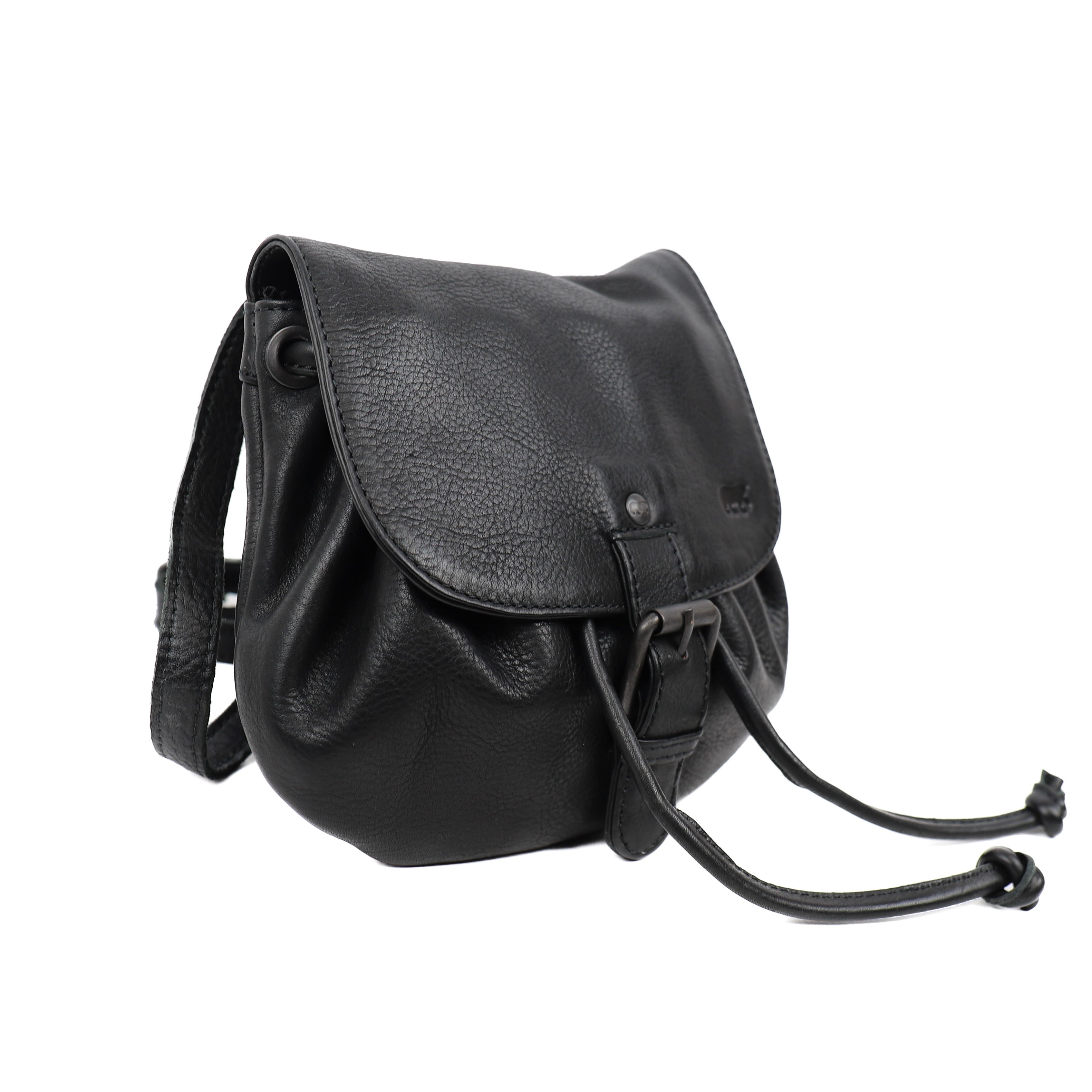 Shoulder bag with drawstring 'Bouline' black